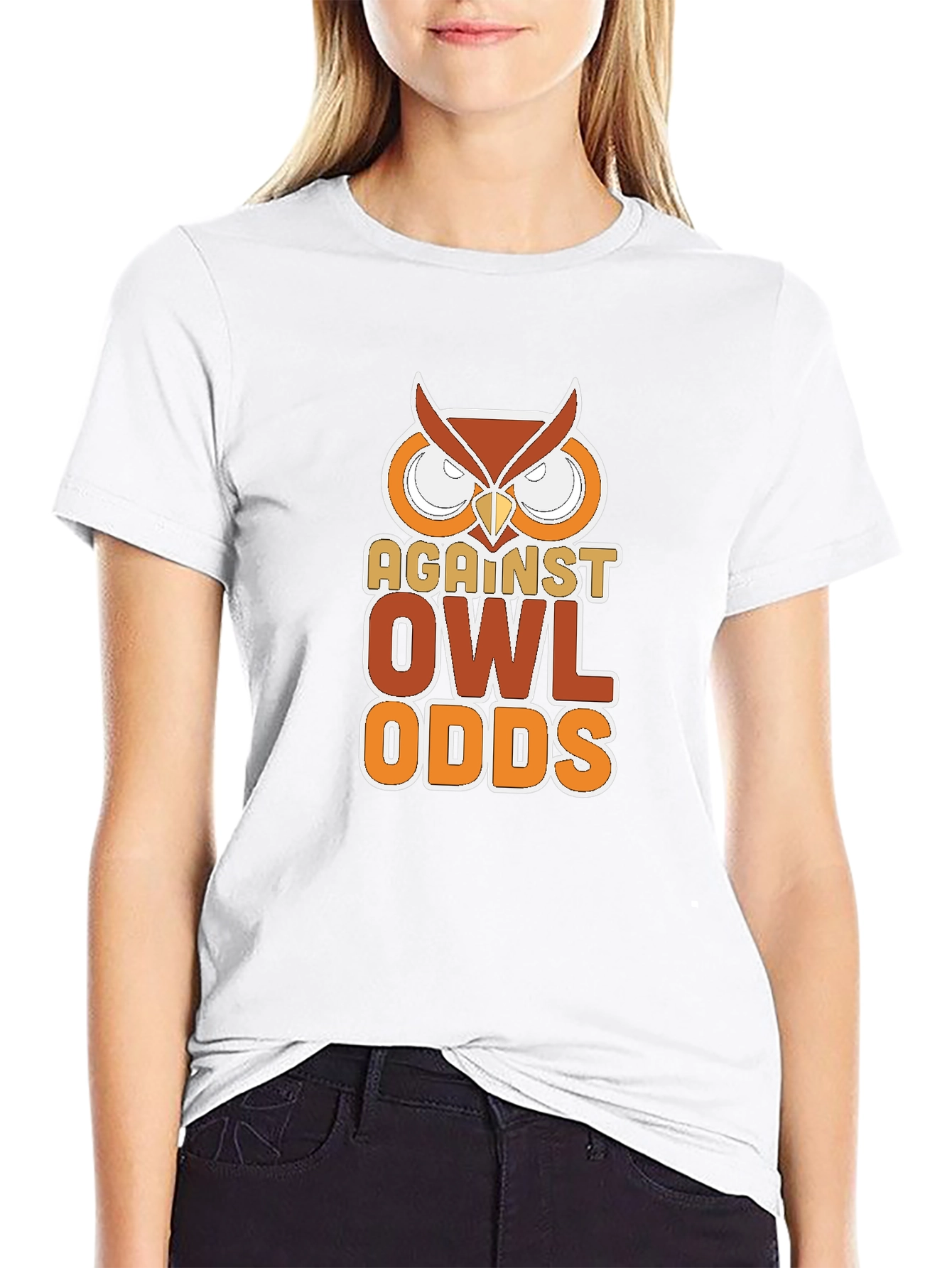 Against Owl Odds Graphic T-Shirt - Black
