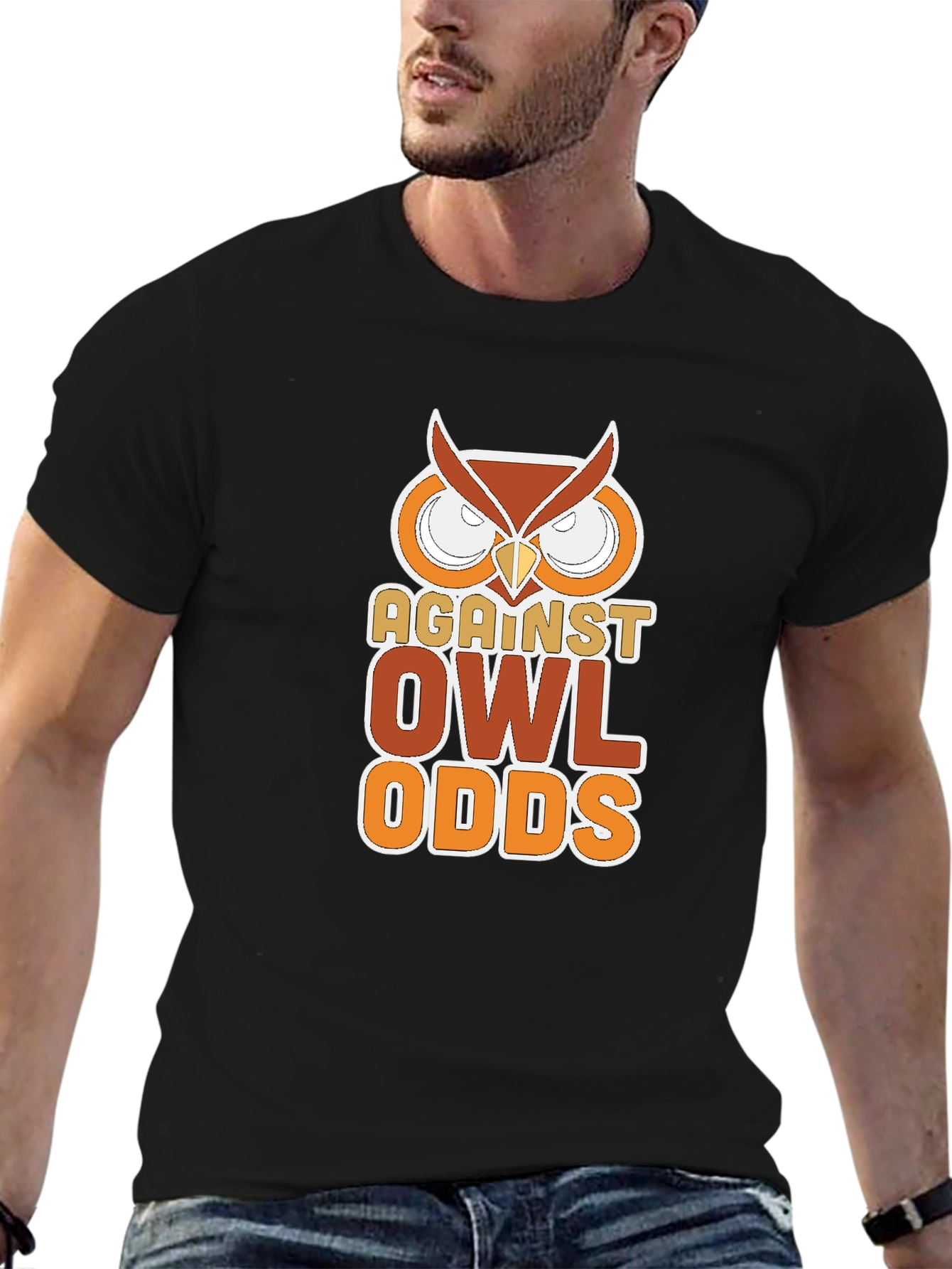 Against Owl Odds Graphic T-Shirt - Black