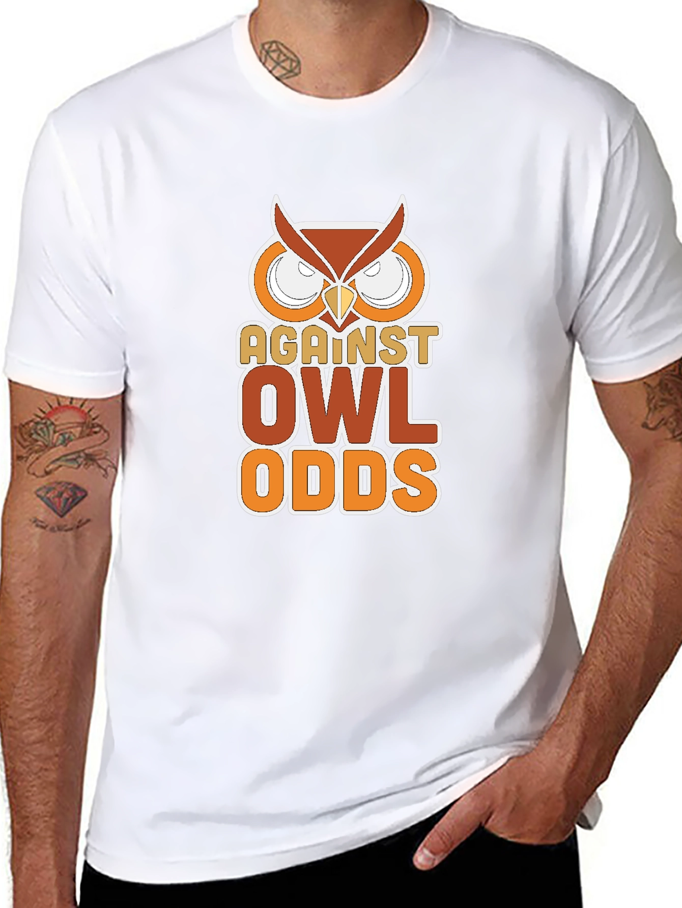 Against Owl Odds Graphic T-Shirt - Black