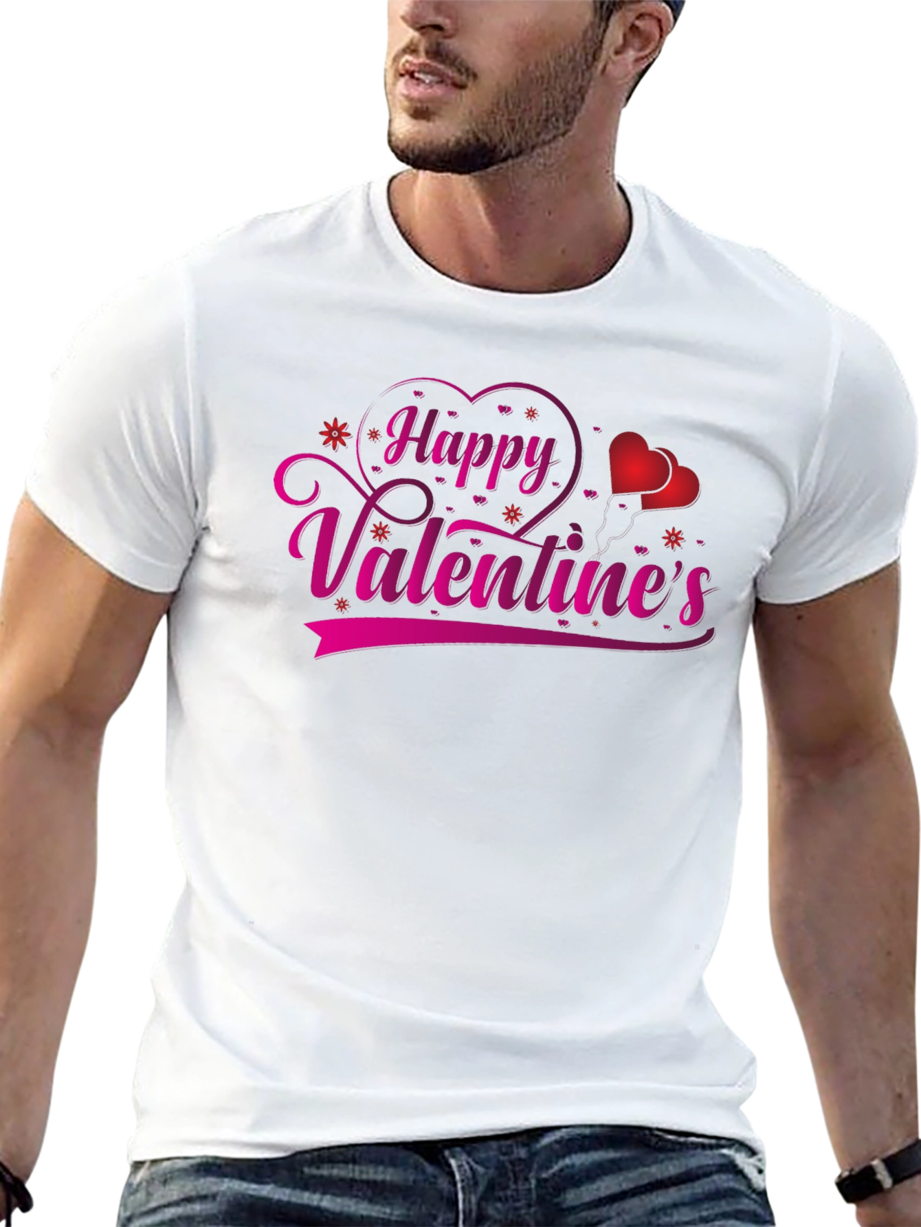 Happy Valentines Day Black T-Shirt