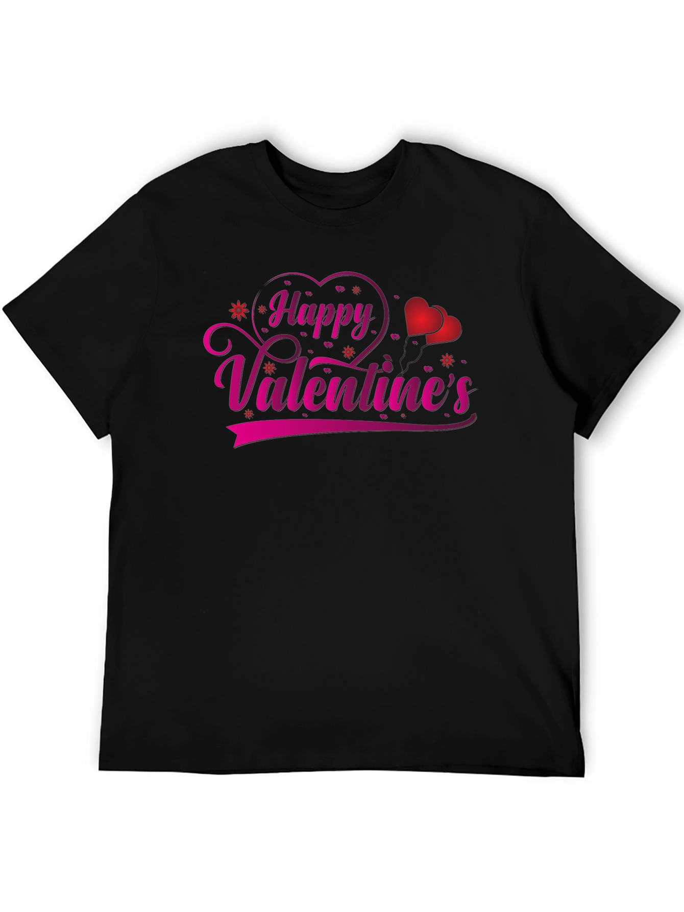 Happy Valentines Day Black T-Shirt
