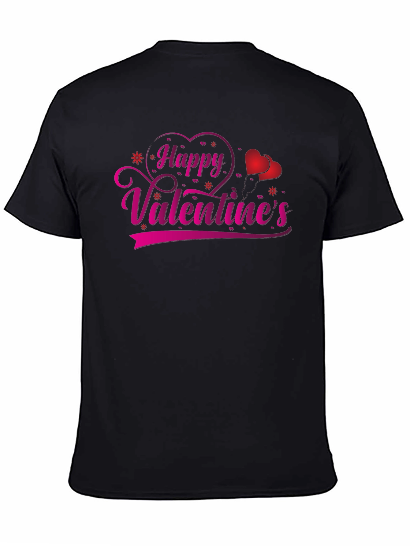 Happy Valentines Day Black T-Shirt