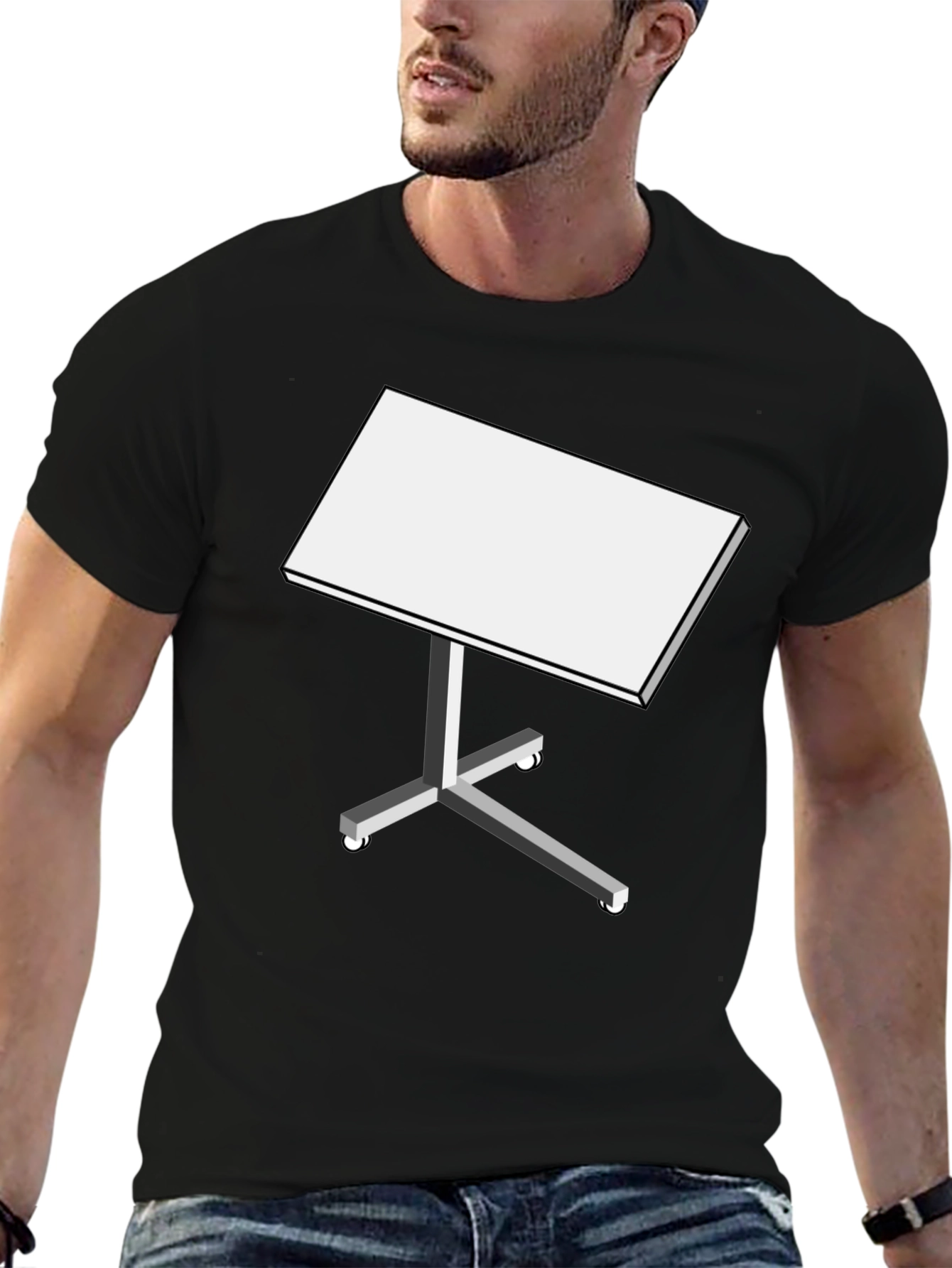 Black T-Shirt with Table Design