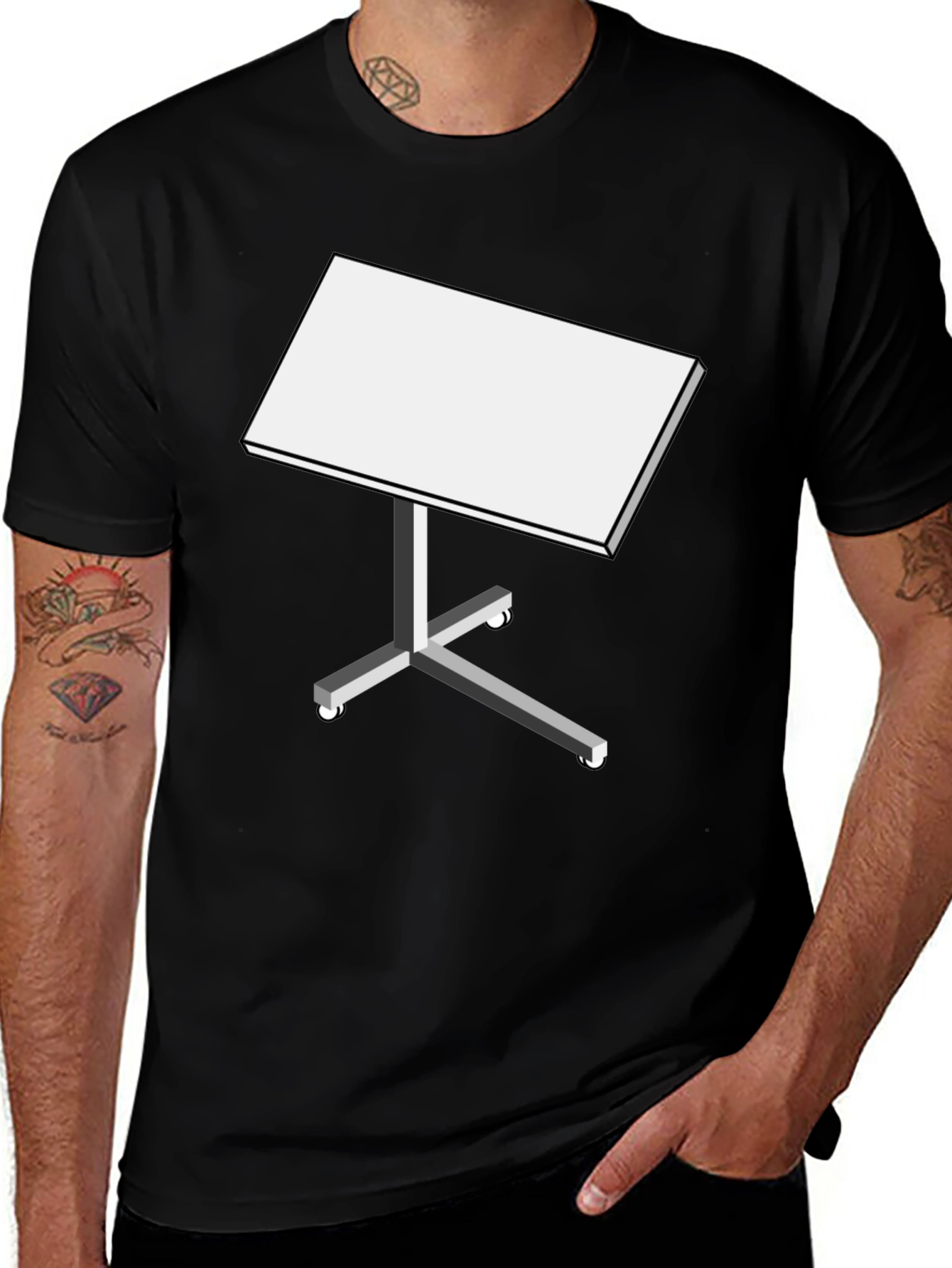 Black T-Shirt with Table Design