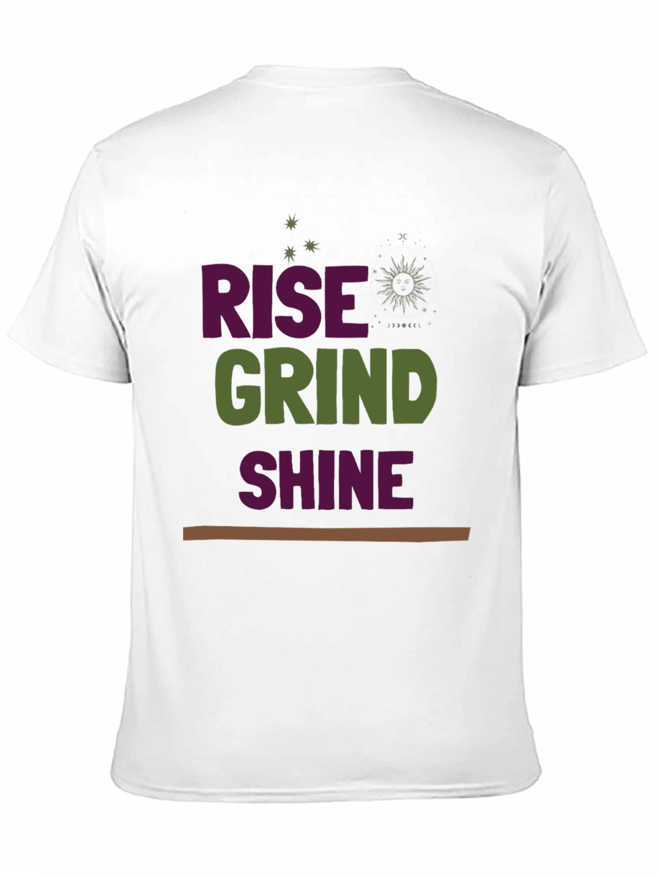 Rise Grind Shine Graphic Tee - Motivational Black T-Shirt