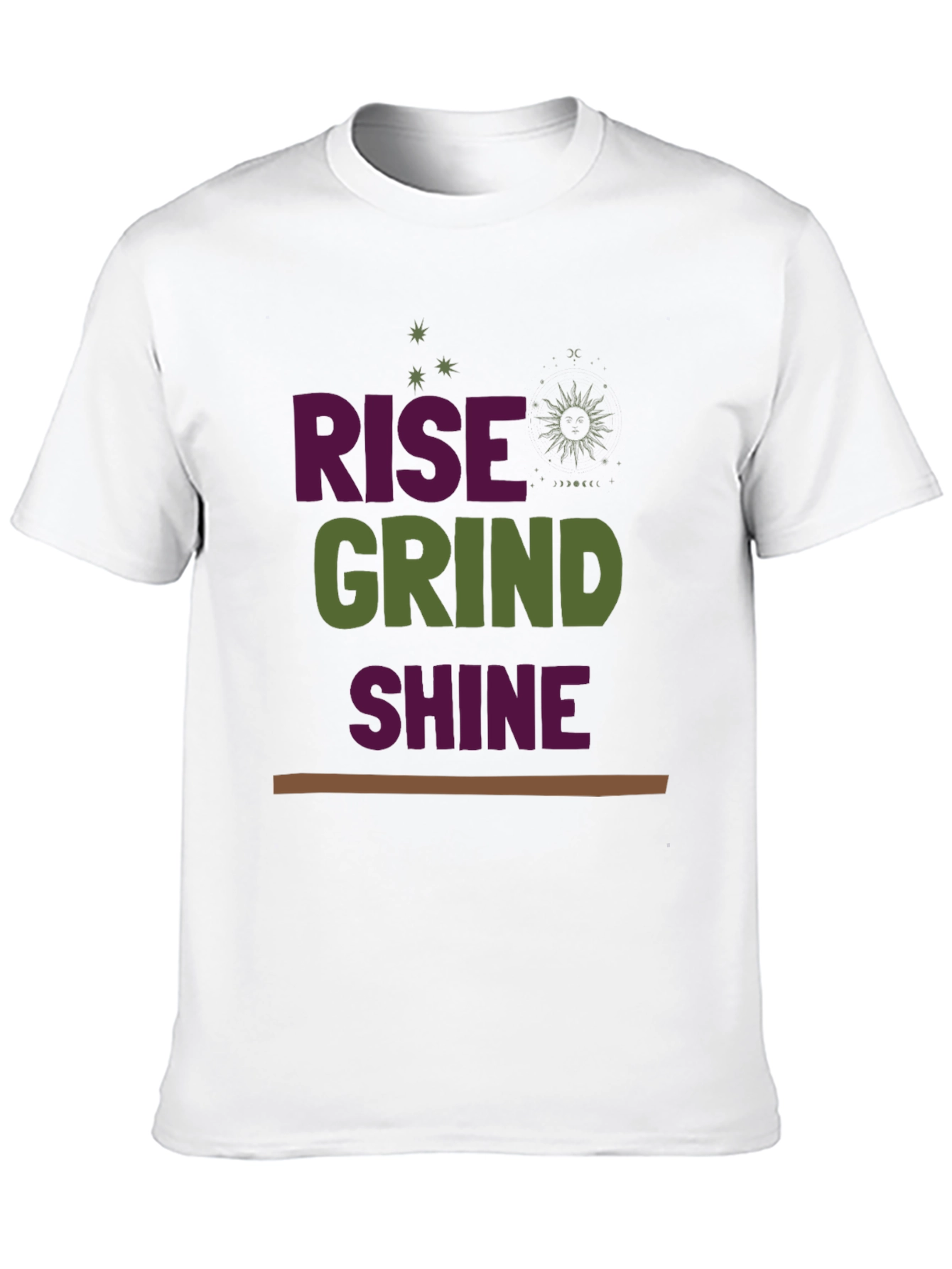 Rise Grind Shine Graphic Tee - Motivational Black T-Shirt