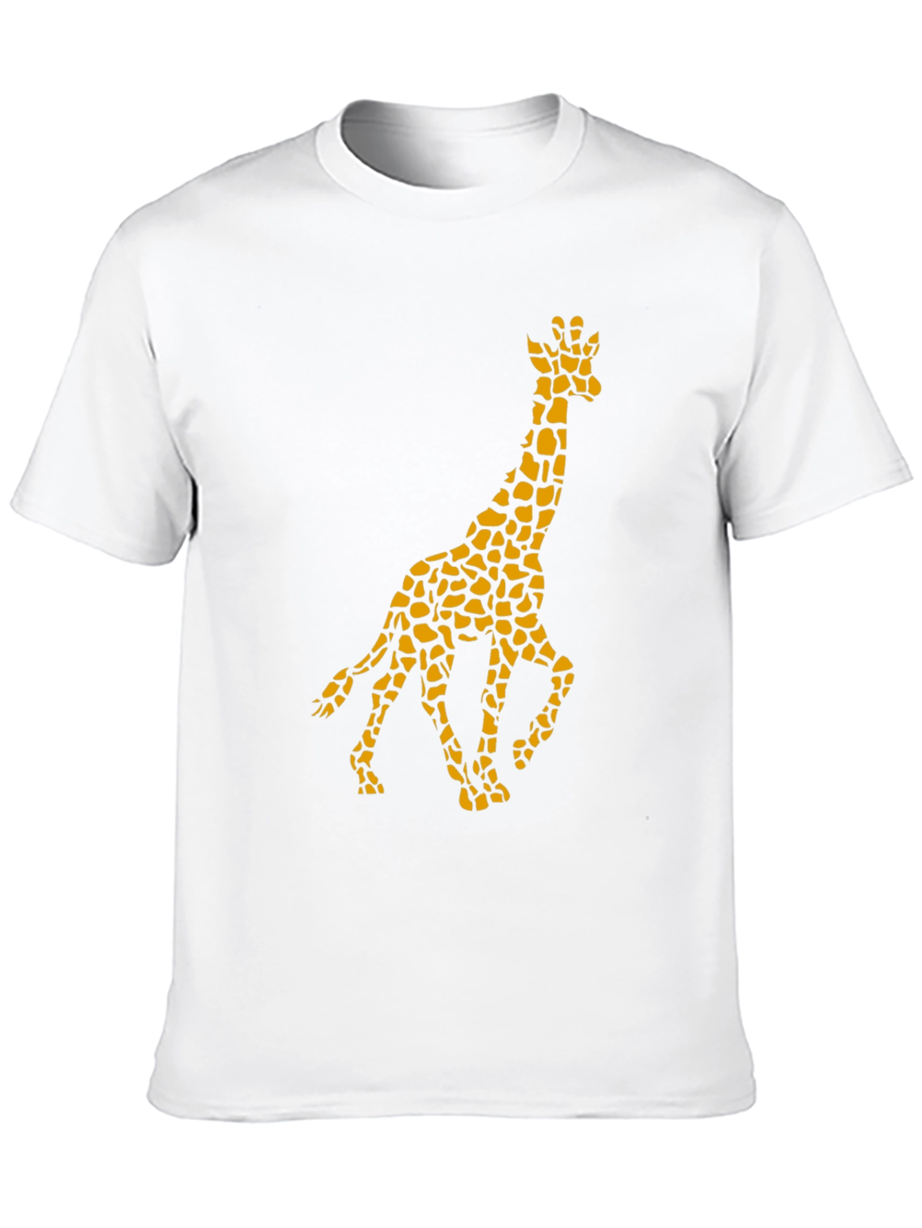 Giraffe Print Mens Black T-Shirt