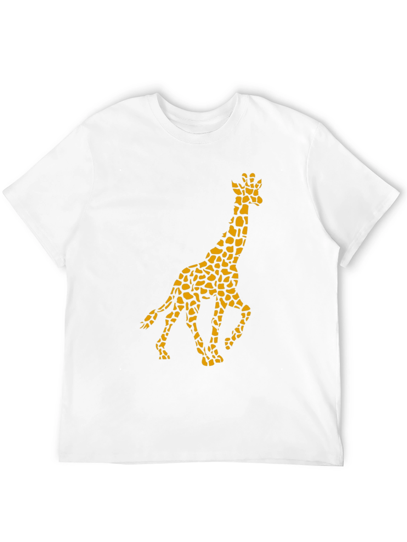 Giraffe Print Mens Black T-Shirt