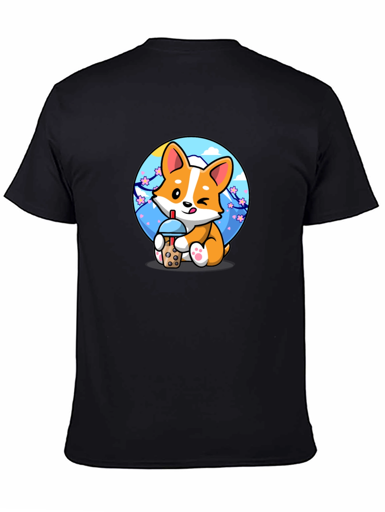 Cute Corgi Boba Tea Graphic Tee