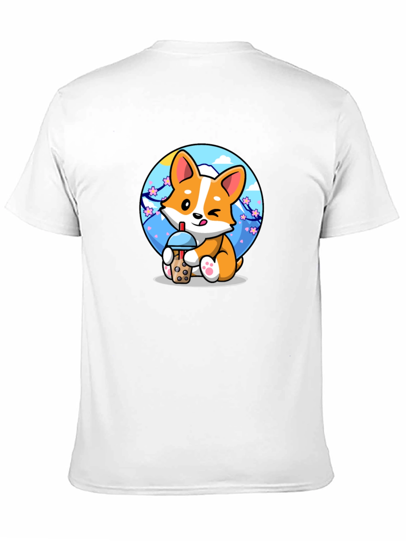 Cute Corgi Boba Tea Graphic Tee