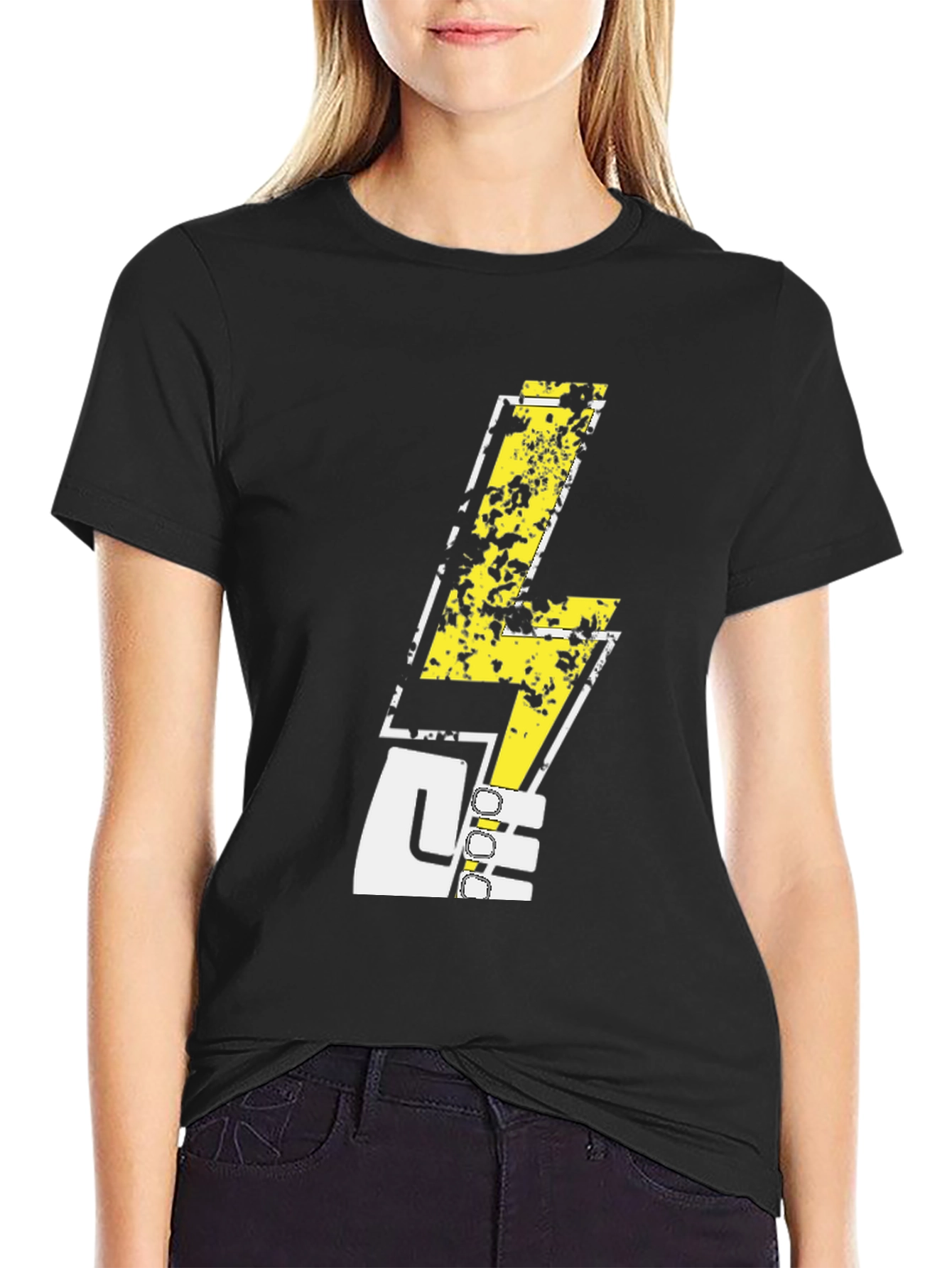 Electric Strike Graphic Tee - Black Cotton T-Shirt