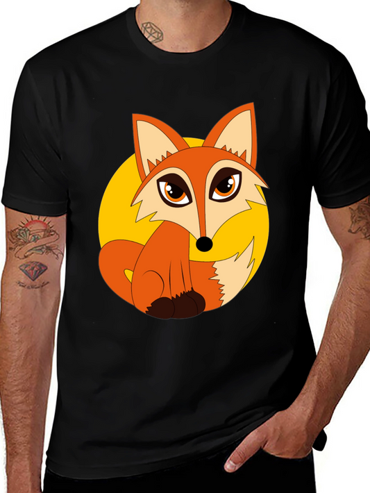 Cartoon Fox Graphic T-Shirt