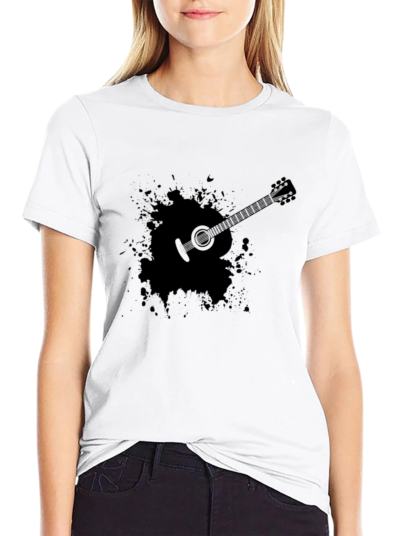 Guitar Splash T-Shirt - Mens Black Tee