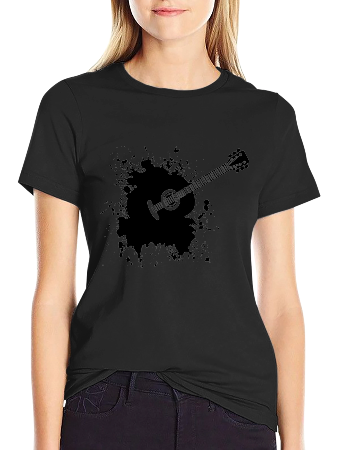 Guitar Splash T-Shirt - Mens Black Tee