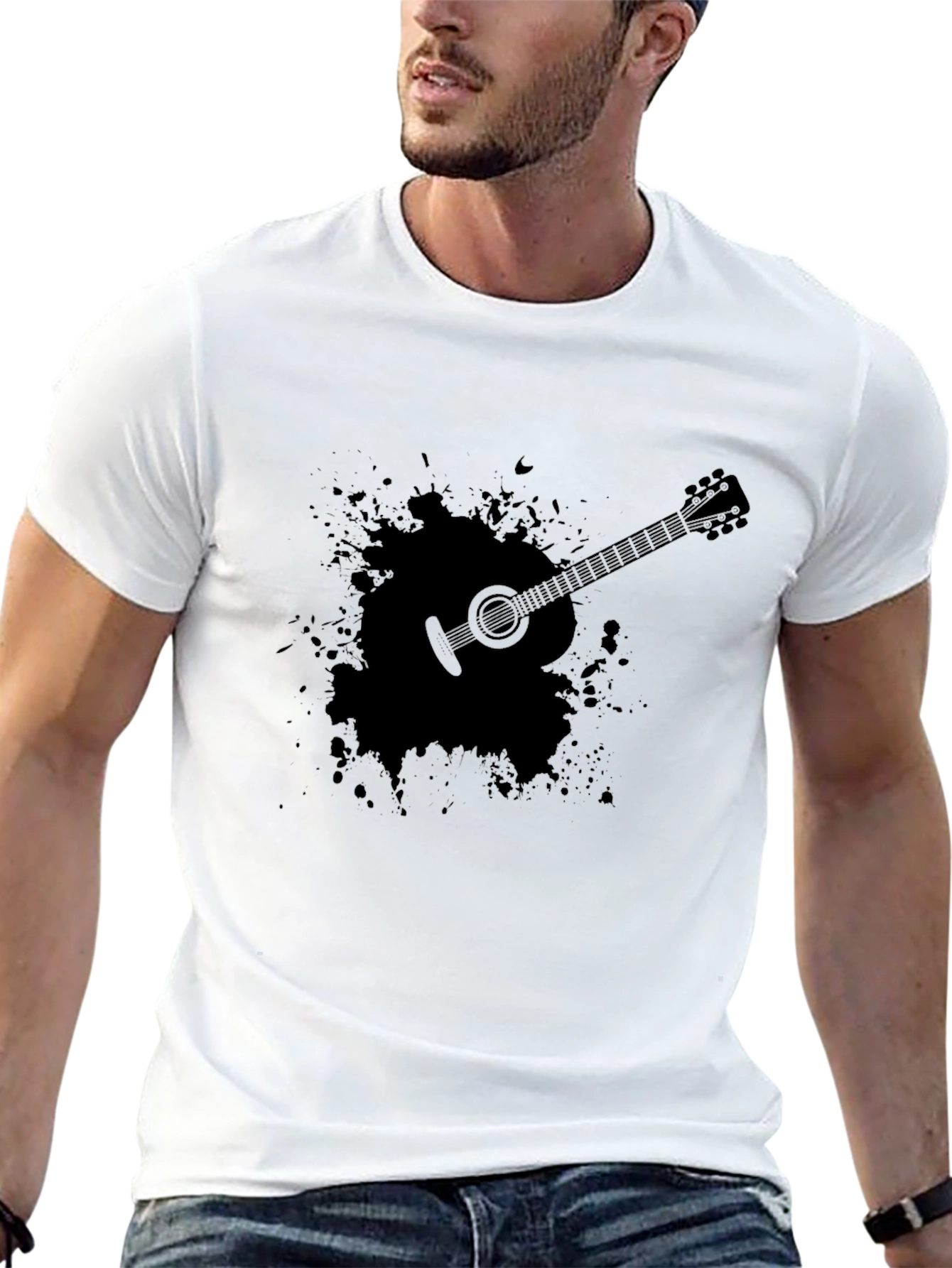Guitar Splash T-Shirt - Mens Black Tee