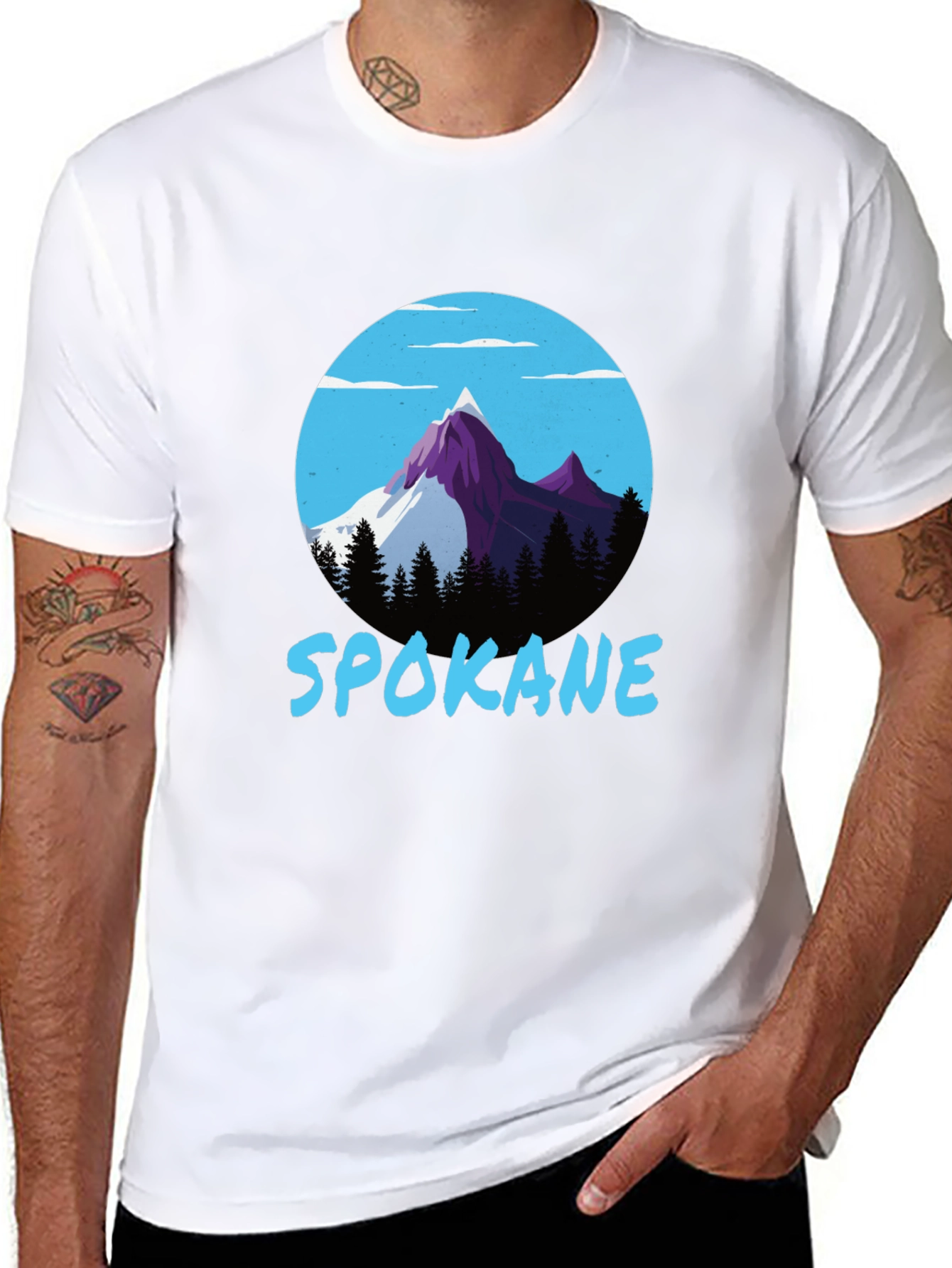 Spokane Mountain Graphic Tee - Black