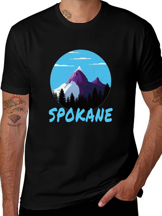Spokane Mountain Graphic Tee - Black