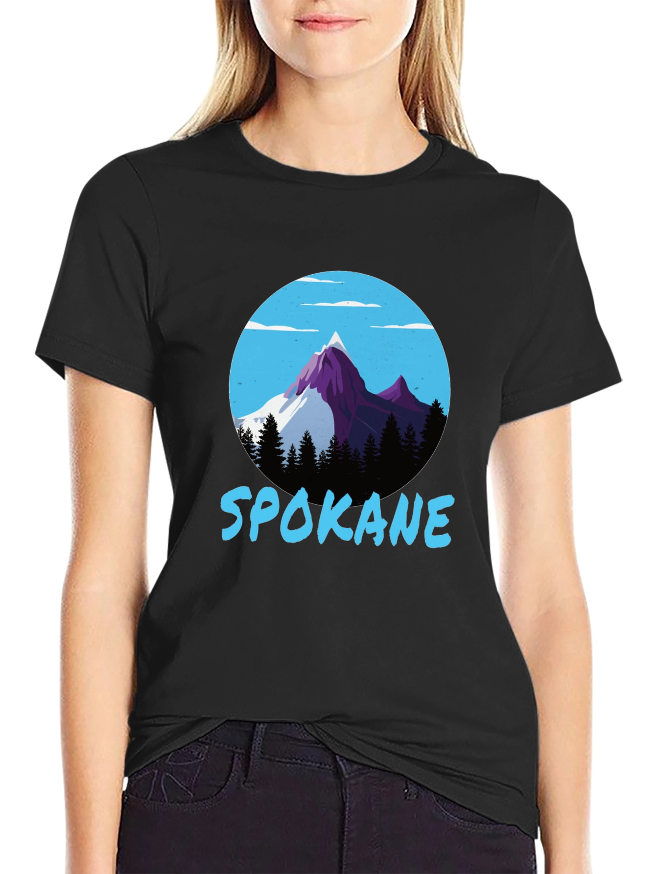 Spokane Mountain Graphic Tee - Black