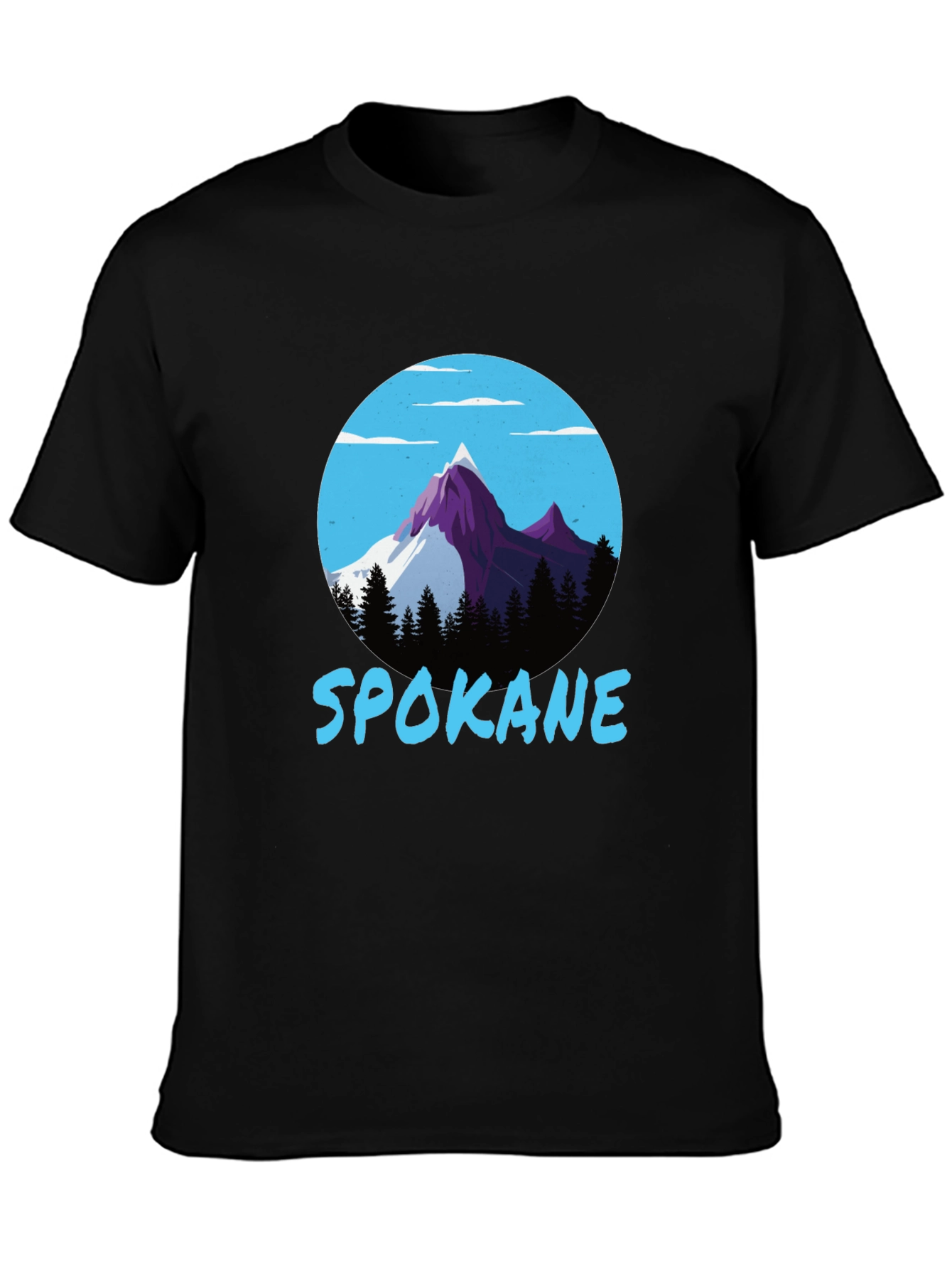 Spokane Mountain Graphic Tee - Black