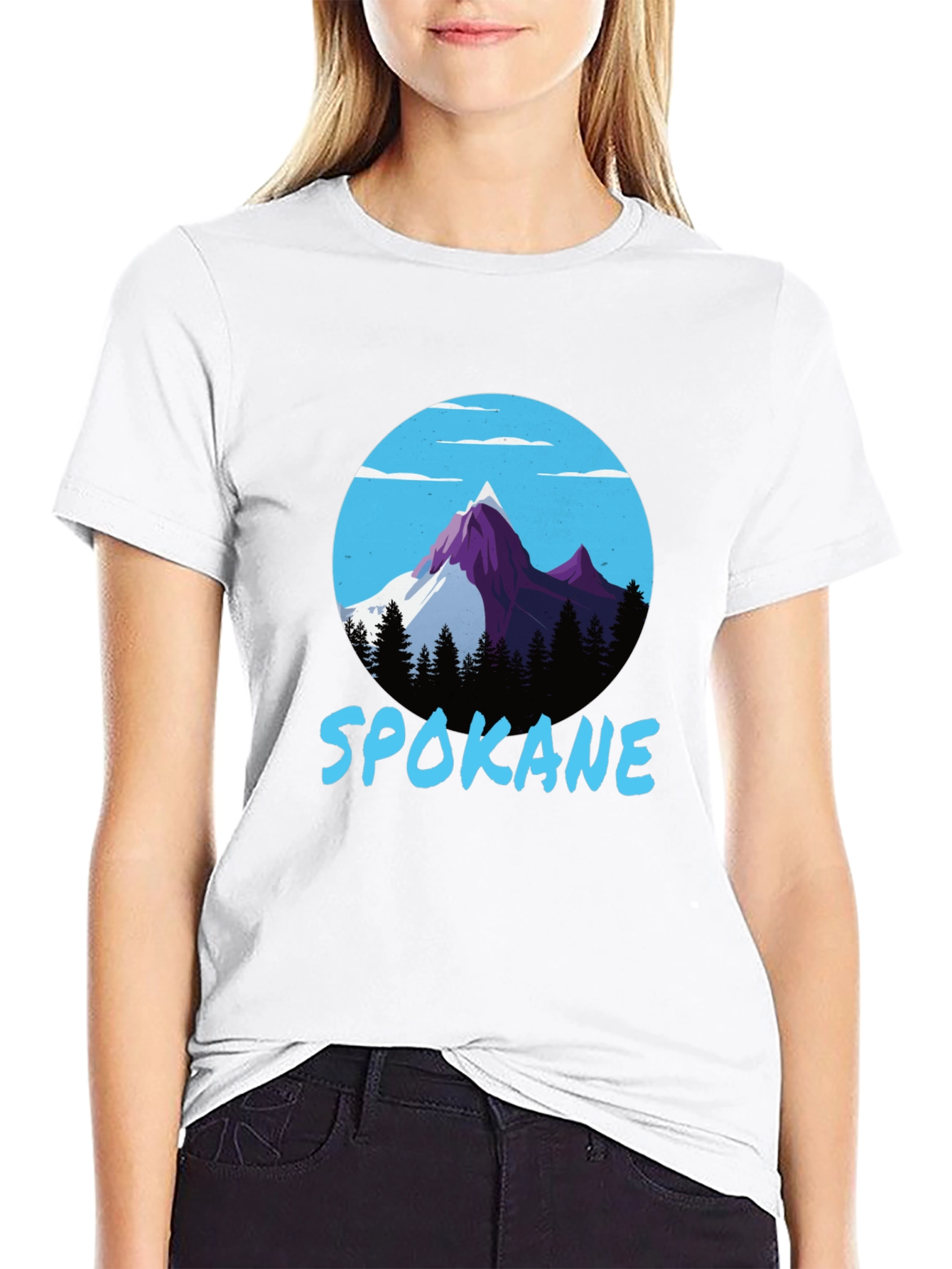 Spokane Mountain Graphic Tee - Black