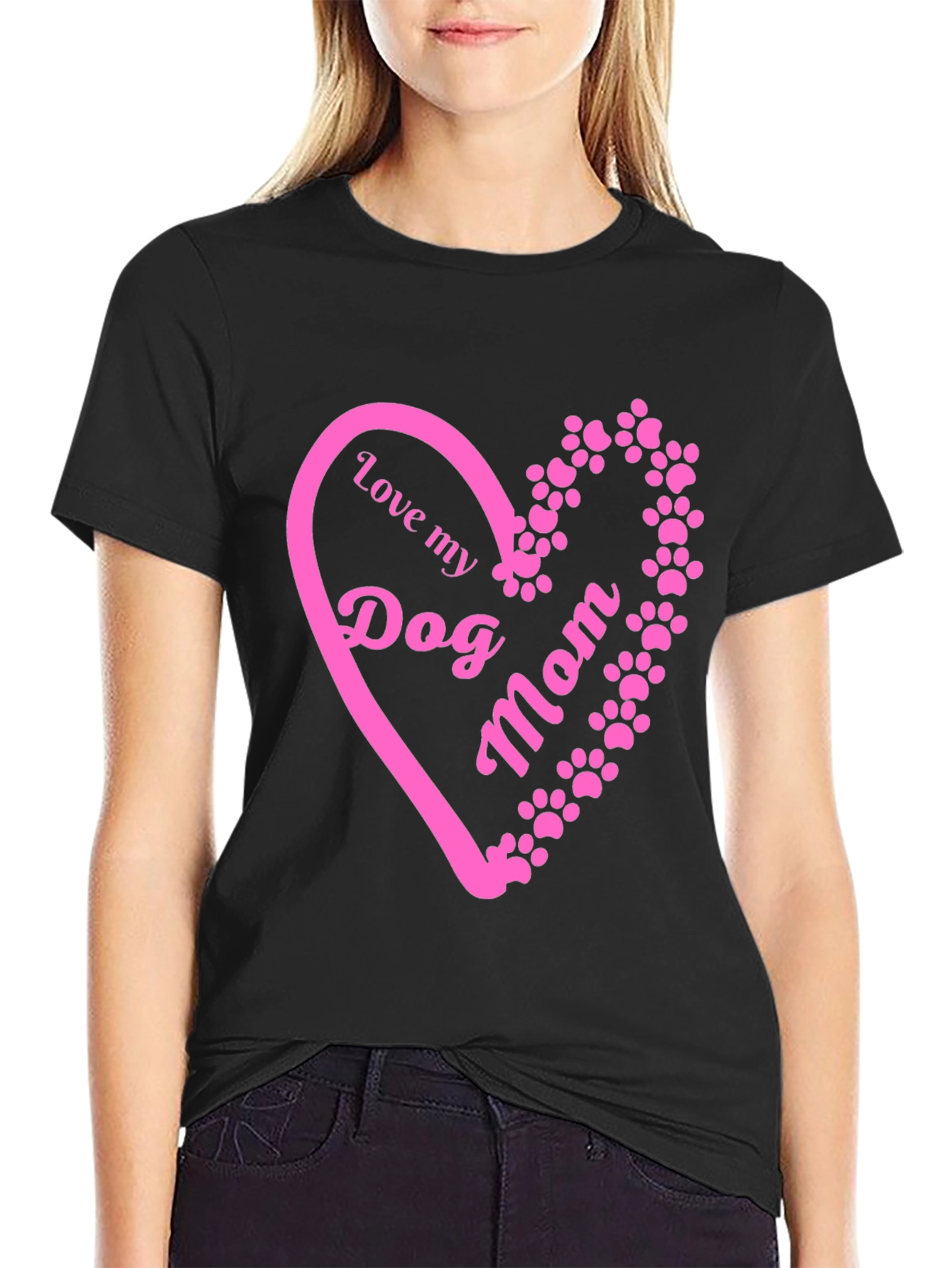 Love My Dog Mom Graphic T-Shirt