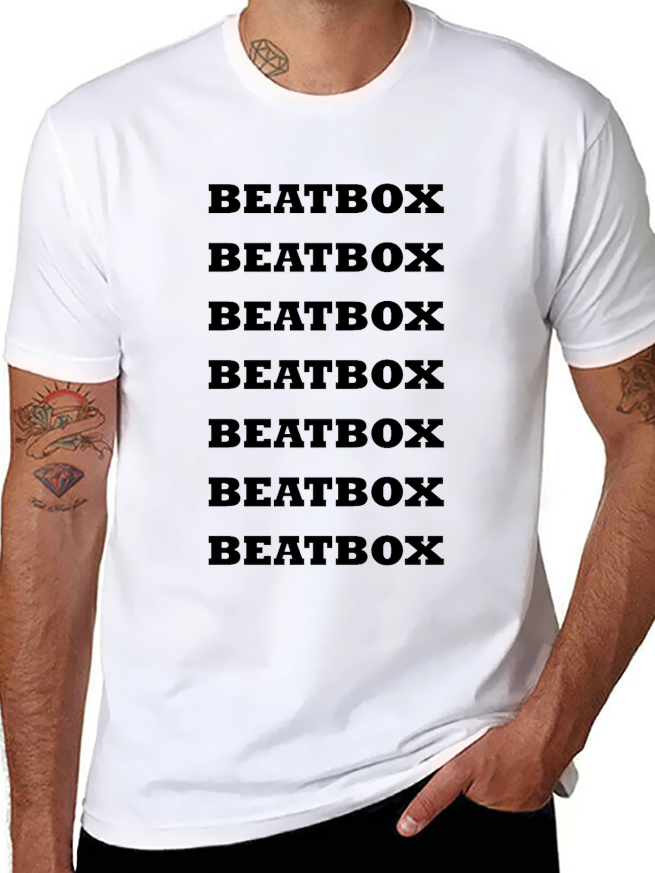 Beatbox Graphic Tee - Black Cotton Crew Neck T-Shirt