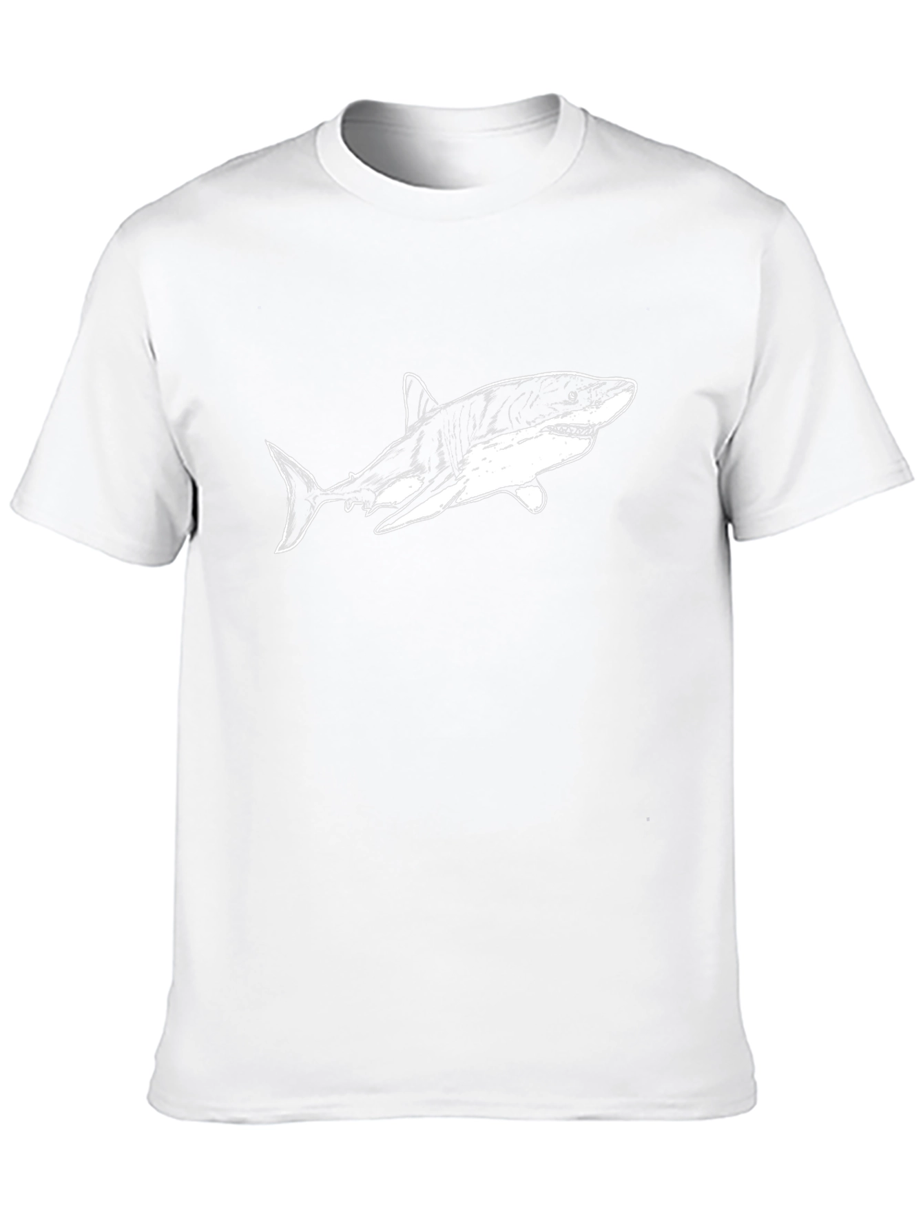 Shark Graphic Tee - Mens Black Cotton T-Shirt