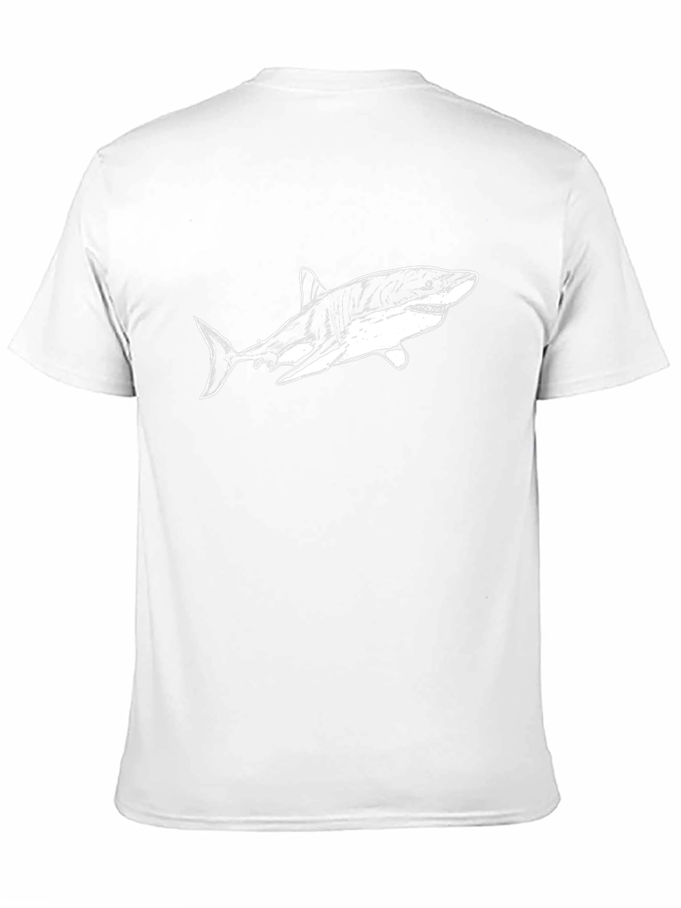 Shark Graphic Tee - Mens Black Cotton T-Shirt