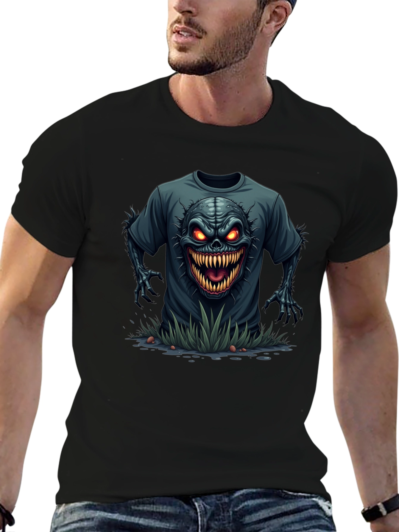 Monster Graphic Tee - Unique Horror T-Shirt