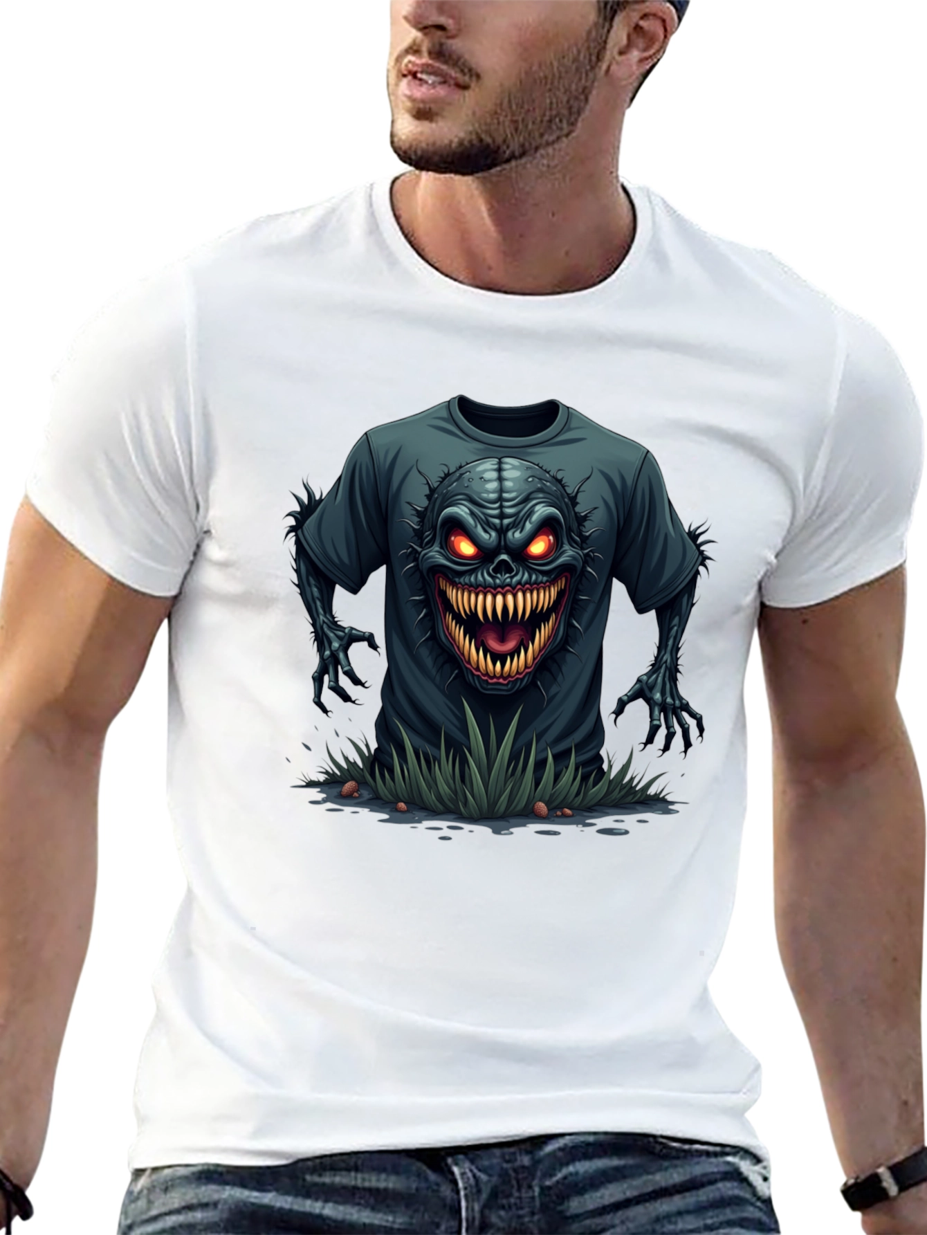 Monster Graphic Tee - Unique Horror T-Shirt