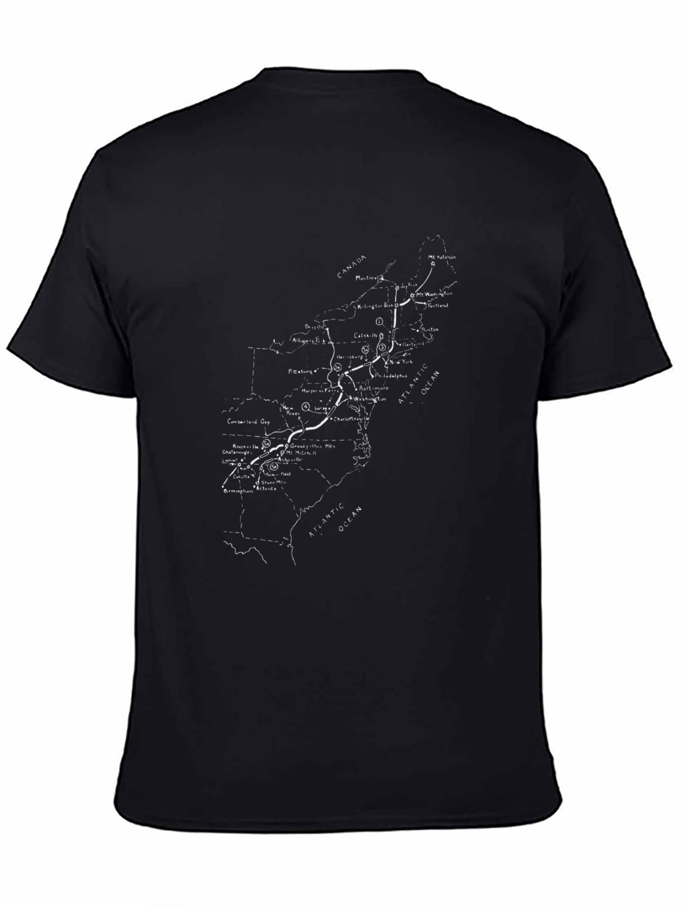 Map Graphic Tee - Black Cotton Shirt