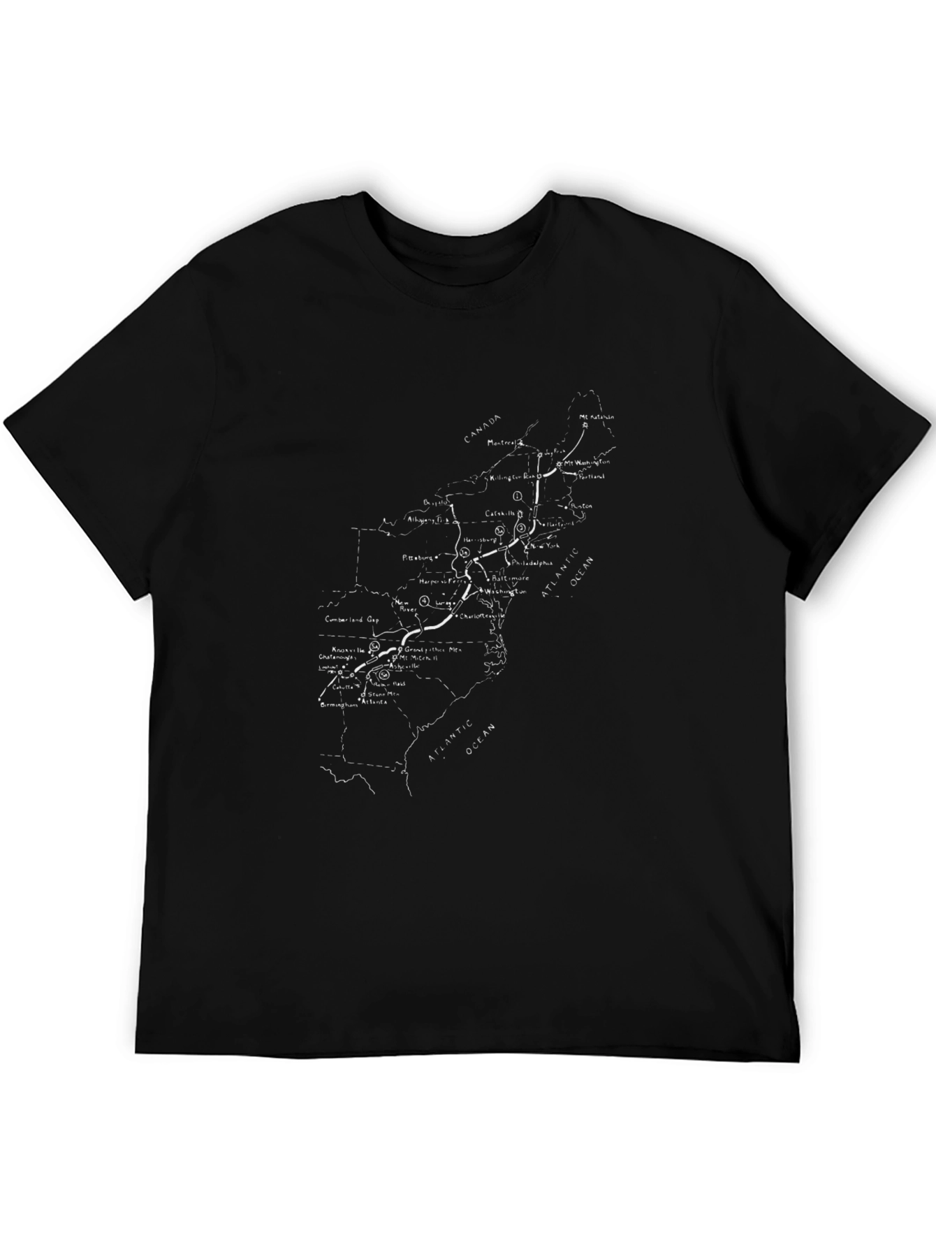 Map Graphic Tee - Black Cotton Shirt