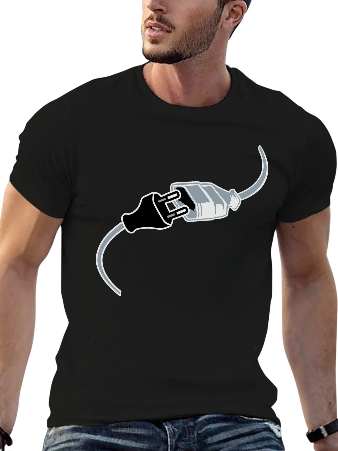 Connected Humor Graphic Tee - Funny Black T-Shirt