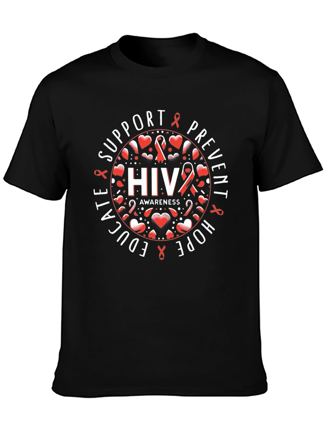 HIV Awareness T-Shirt - Support Educate Prevent