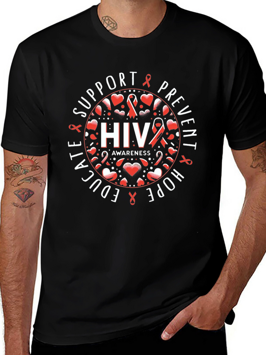 HIV Awareness T-Shirt - Support Educate Prevent
