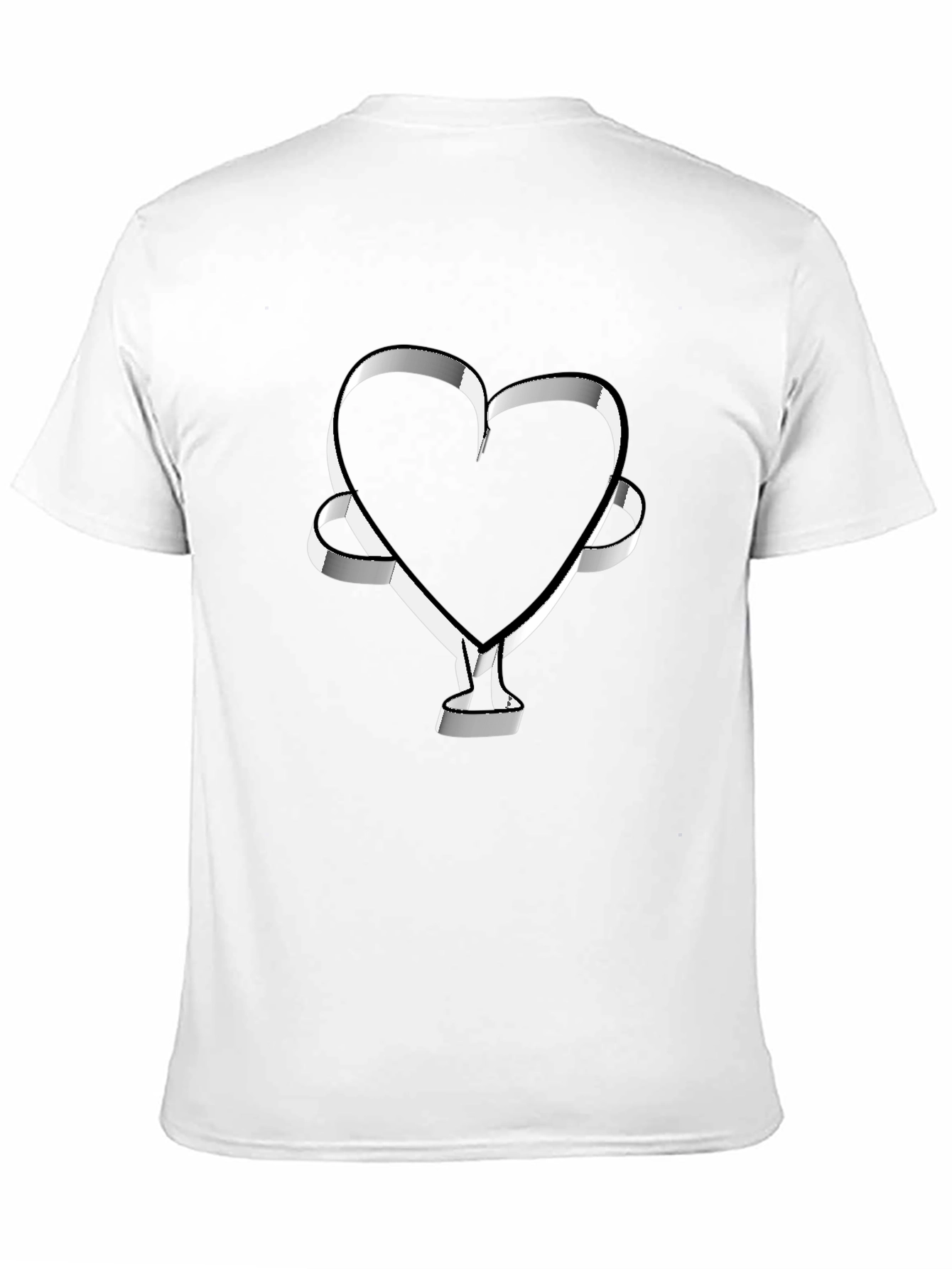 Abstract Heart Ribbon Black T-Shirt