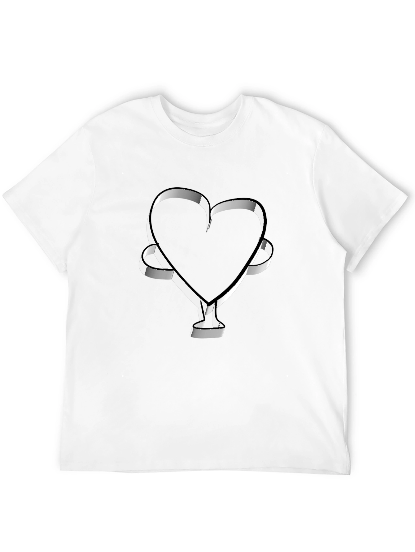 Abstract Heart Ribbon Black T-Shirt