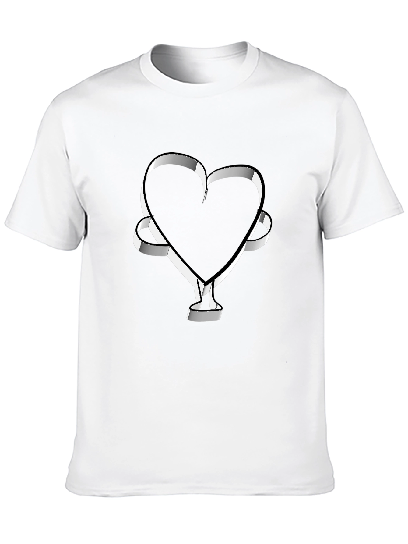 Abstract Heart Ribbon Black T-Shirt