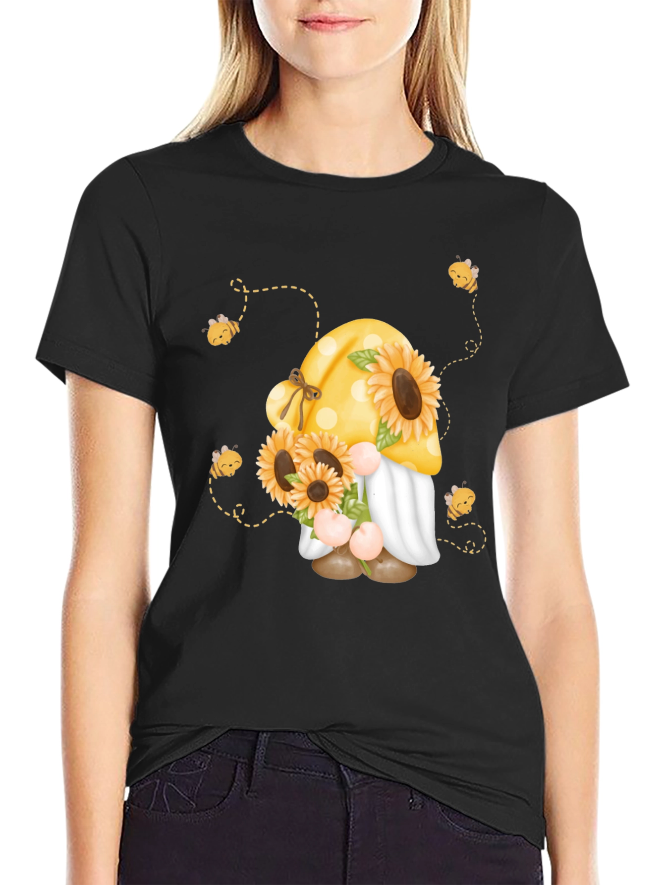 Sunflower Gnome Bee T-Shirt