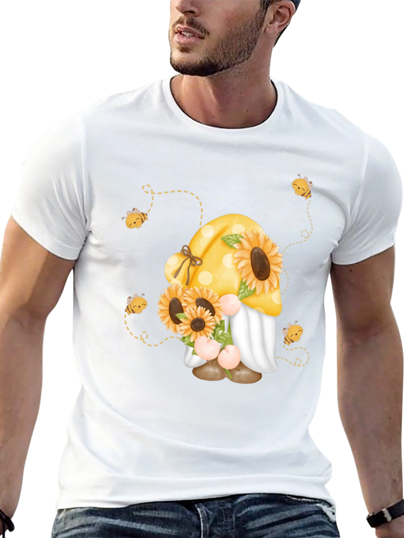 Sunflower Gnome Bee T-Shirt