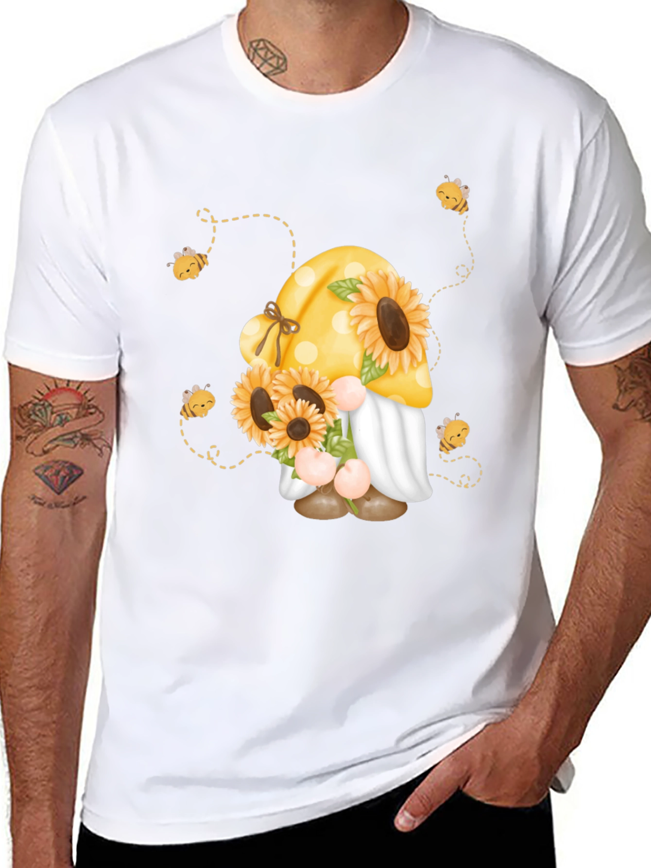 Sunflower Gnome Bee T-Shirt