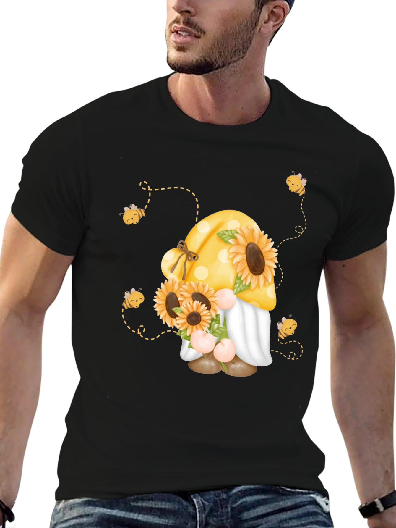 Sunflower Gnome Bee T-Shirt