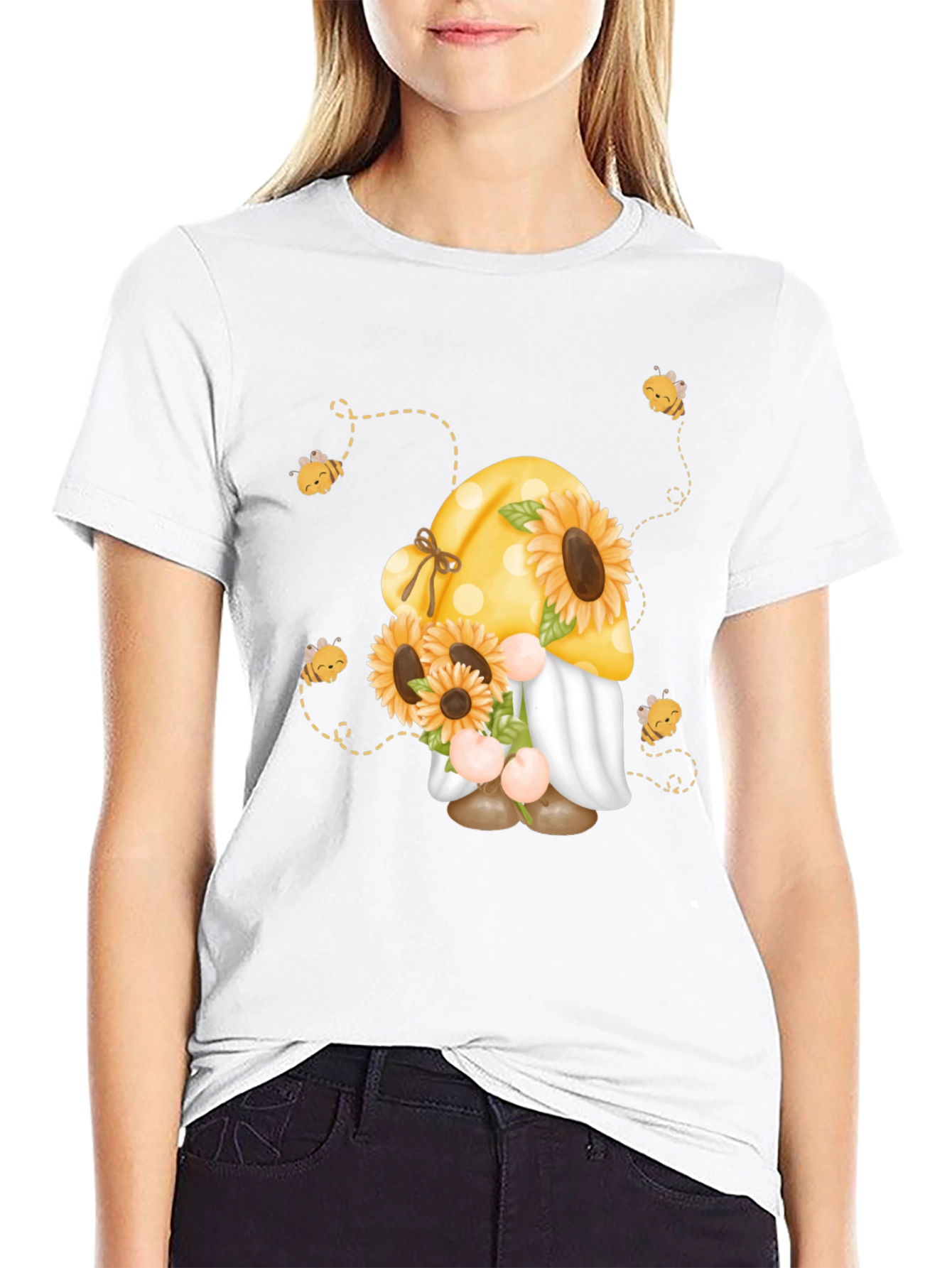 Sunflower Gnome Bee T-Shirt