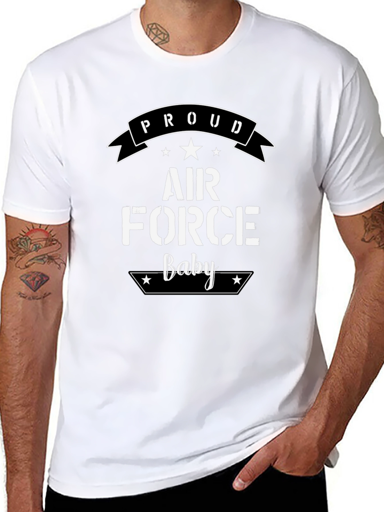 Proud Air Force Baby Black T-Shirt