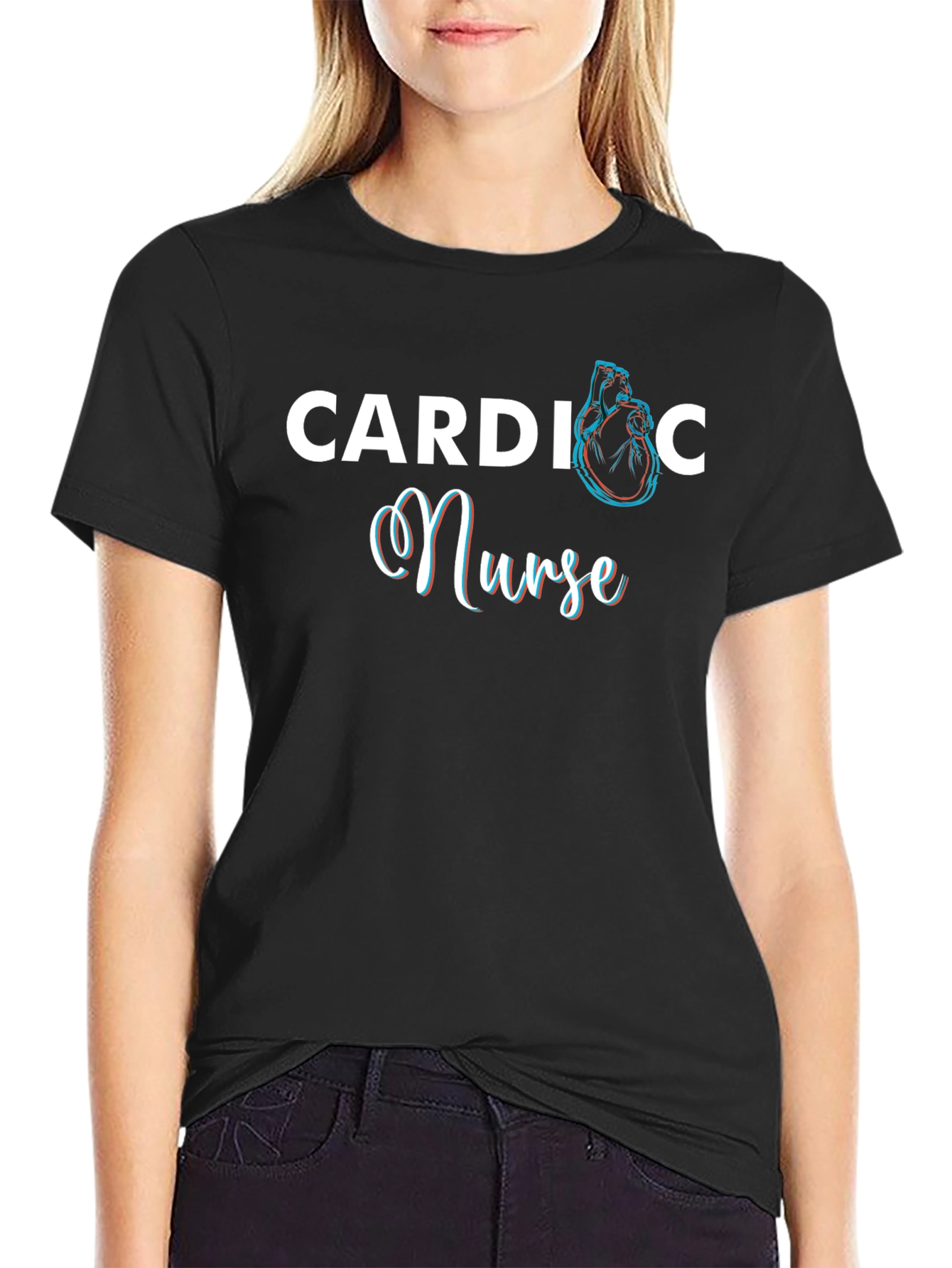 Cardiac Nurse Heart Graphic T-Shirt