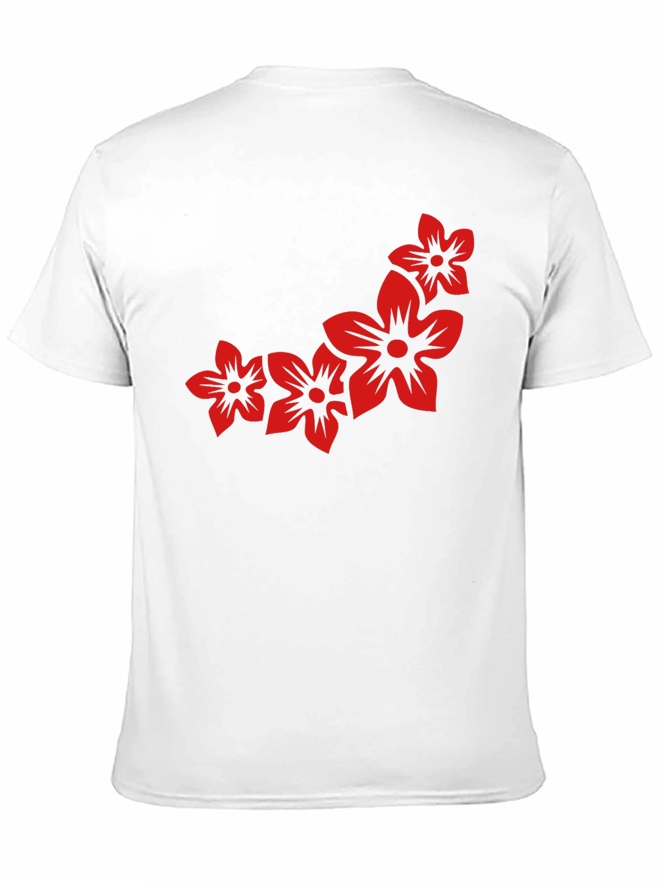 Floral Print Black Casual Tee