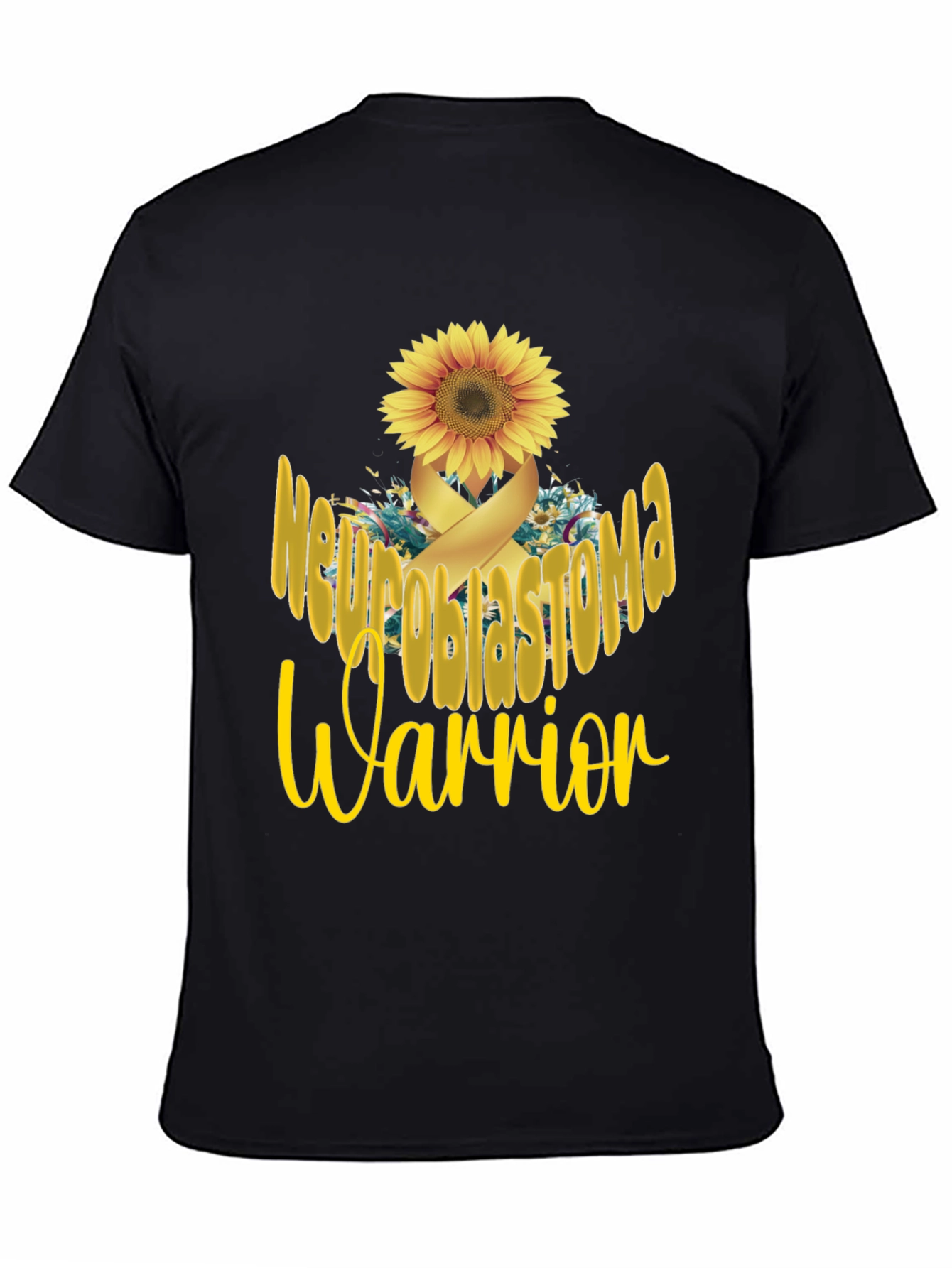 Neuroblastoma Warrior Sunflower Ribbon Graphic T-Shirt