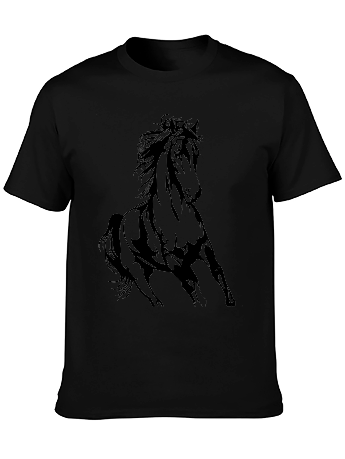 Black Horse Graphic Tee - Stylish Mens T-Shirt