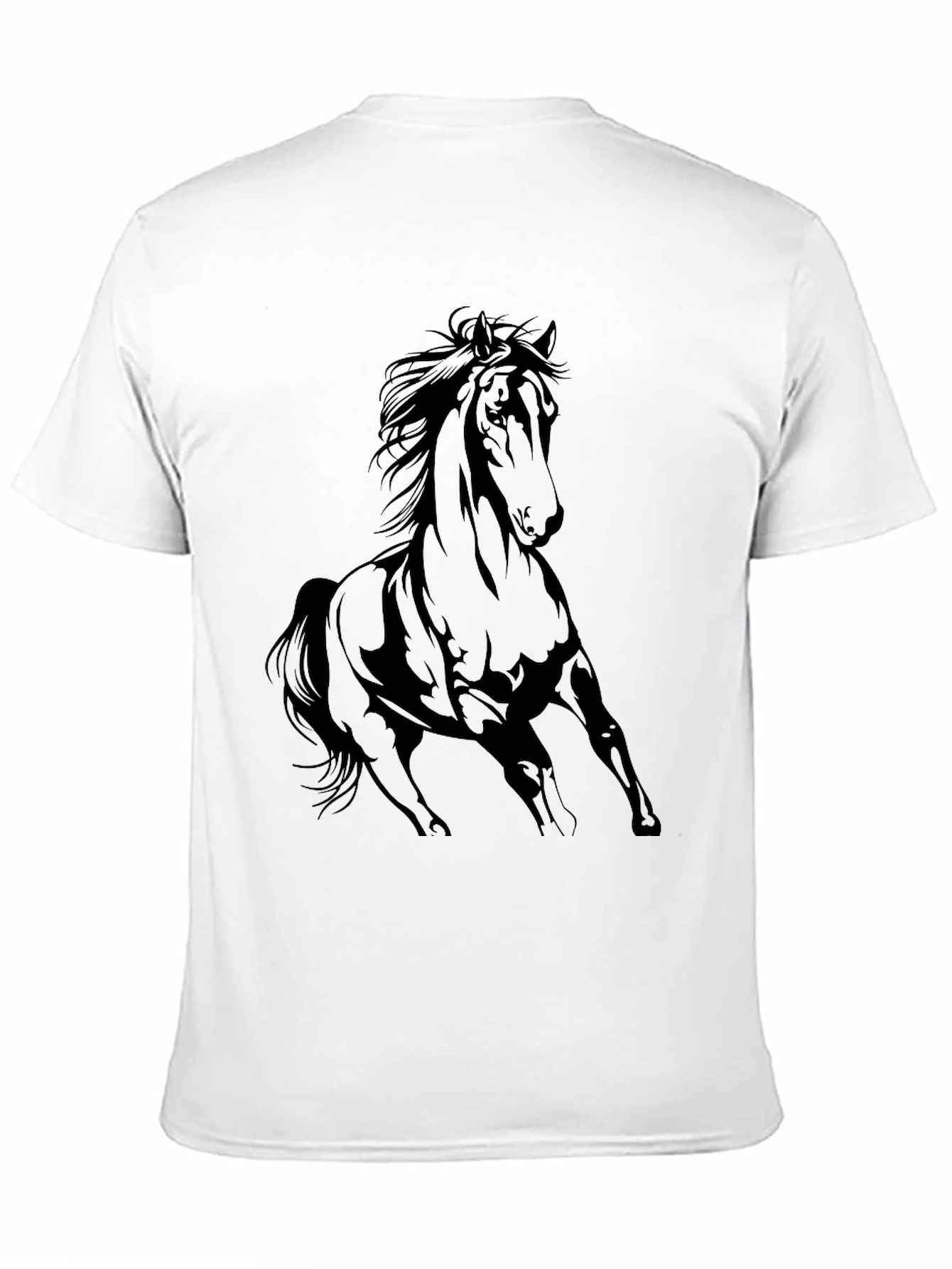 Black Horse Graphic Tee - Stylish Mens T-Shirt
