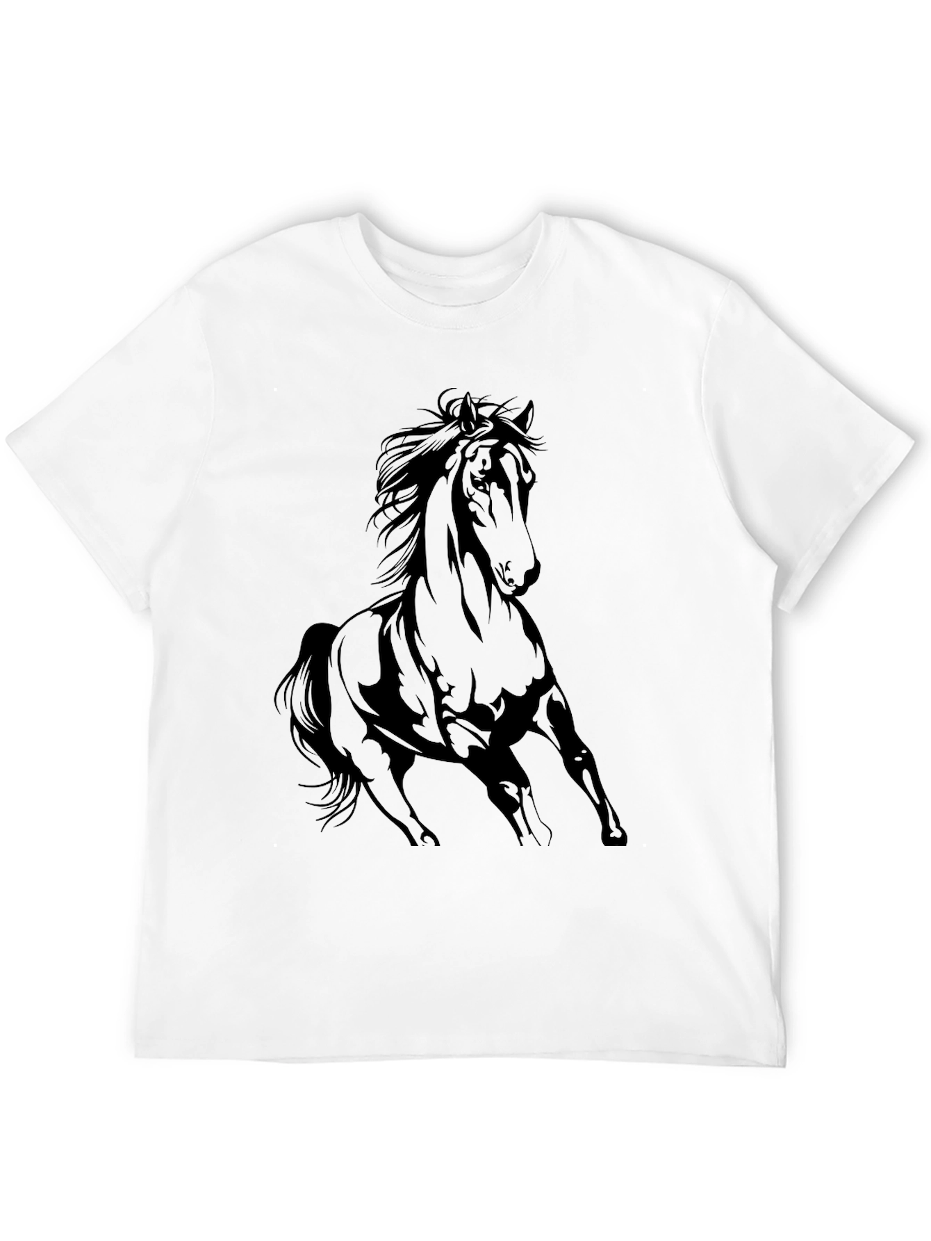 Black Horse Graphic Tee - Stylish Mens T-Shirt